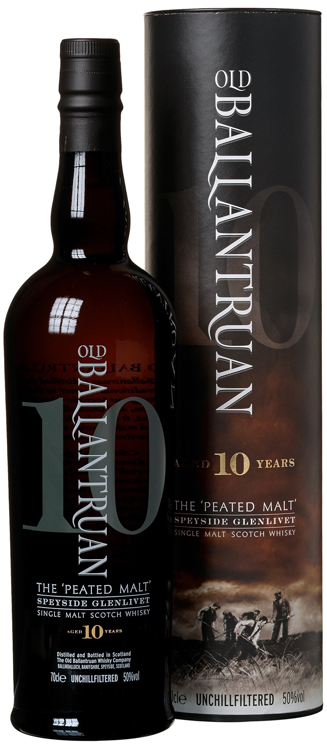Old Ballantruan 10 Years Old THE PEATED MALT 50% Vol. 0,7l en boîte ca — Piscosaveur