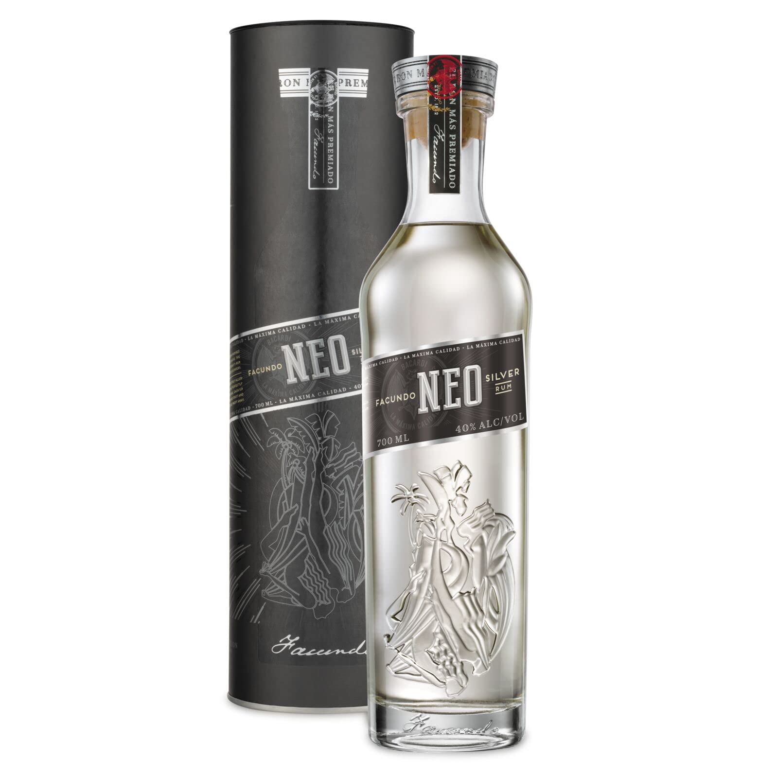 Facundo NEO Silver Rum 40% Vol. 0,7l en boîte cadeau