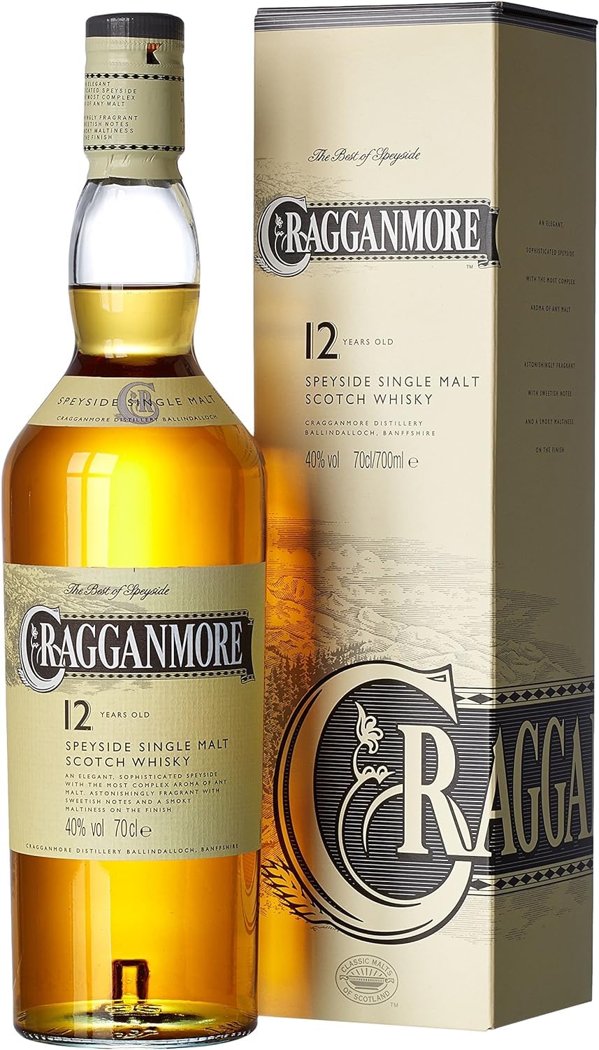 Cragganmore 12 Years Old Speyside Single Malt Whisky 40% Vol. 0,7l en boîte cadeau
