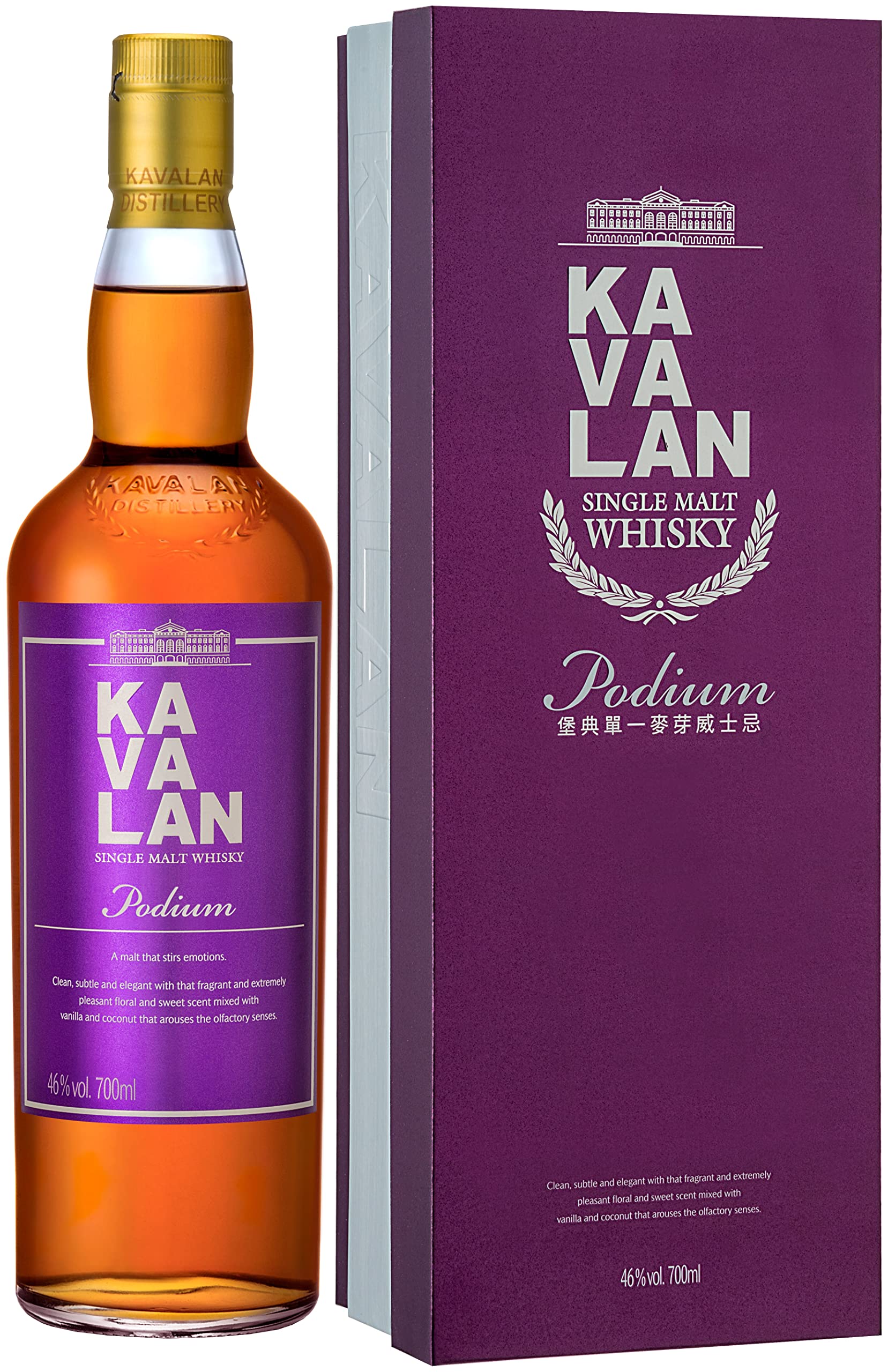 Kavalan PODIUM Single Malt Whisky 46% Vol. 0,7l en boîte cadeau — Piscosaveur