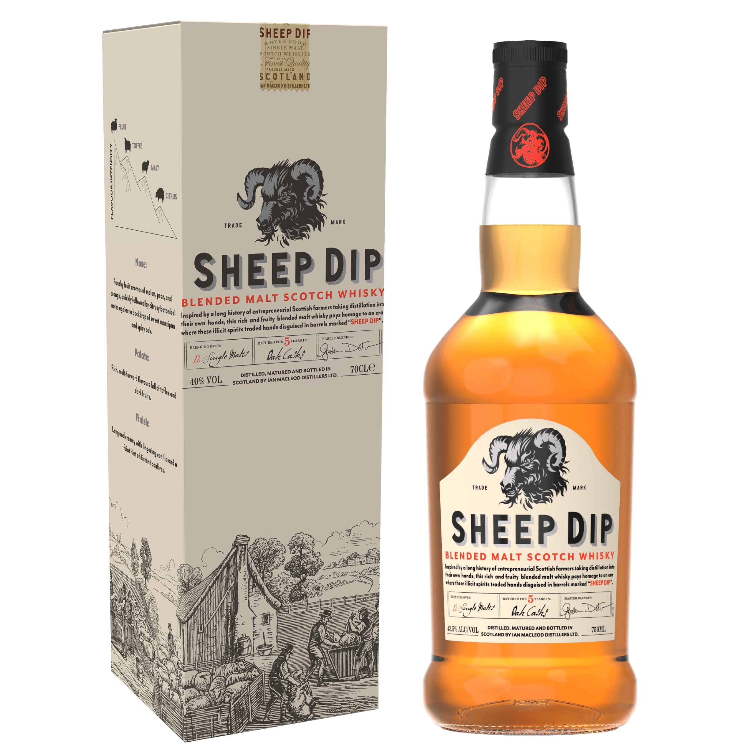 Sheep Dip Blended Malt Scotch Whisky 40% Vol. 0,7l en boîte cadeau — Piscosaveur