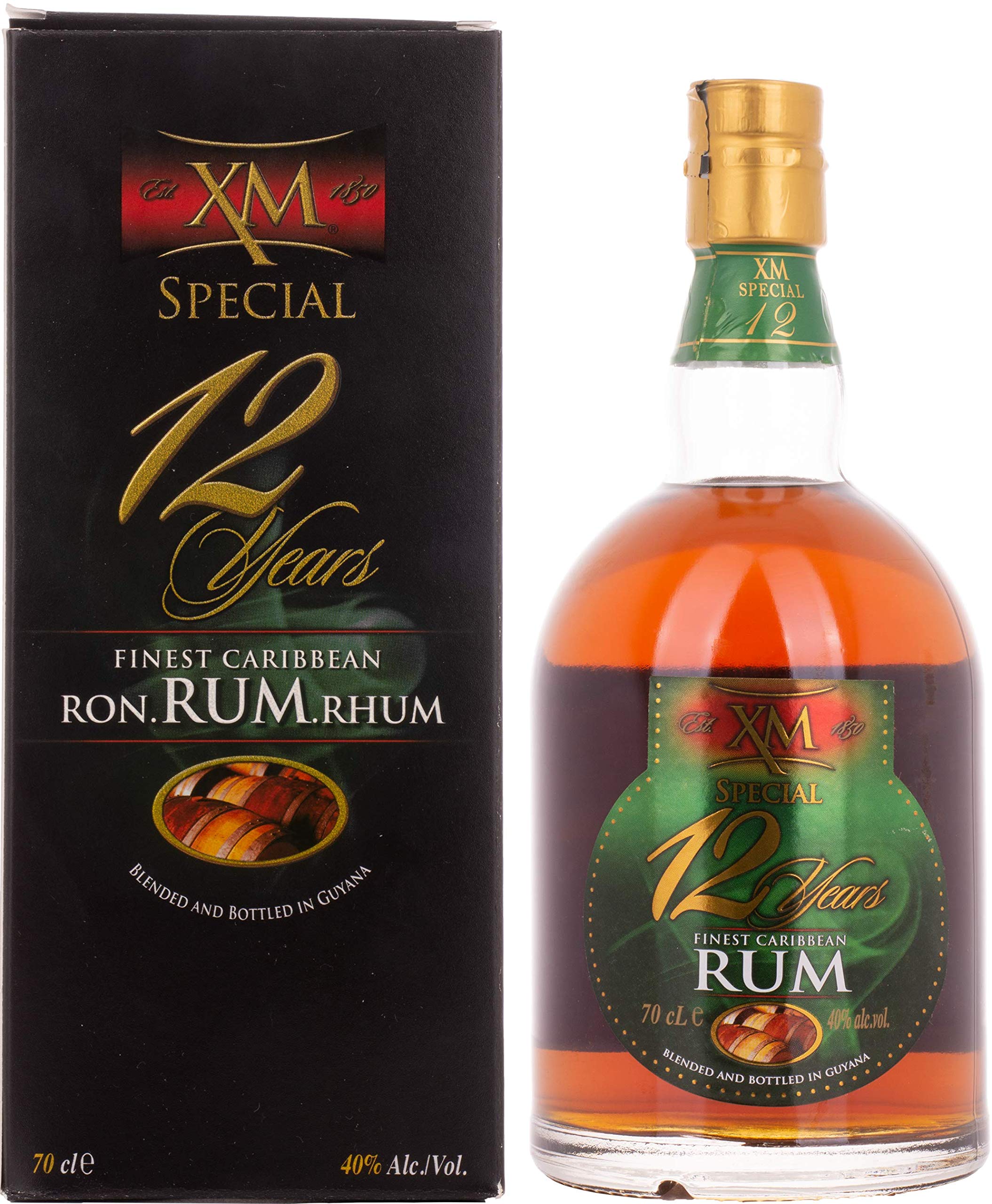 XM SPECIAL 12 Years Old Finest Caribbean Rum 40% Vol. 0,7l en boîte cadeau
