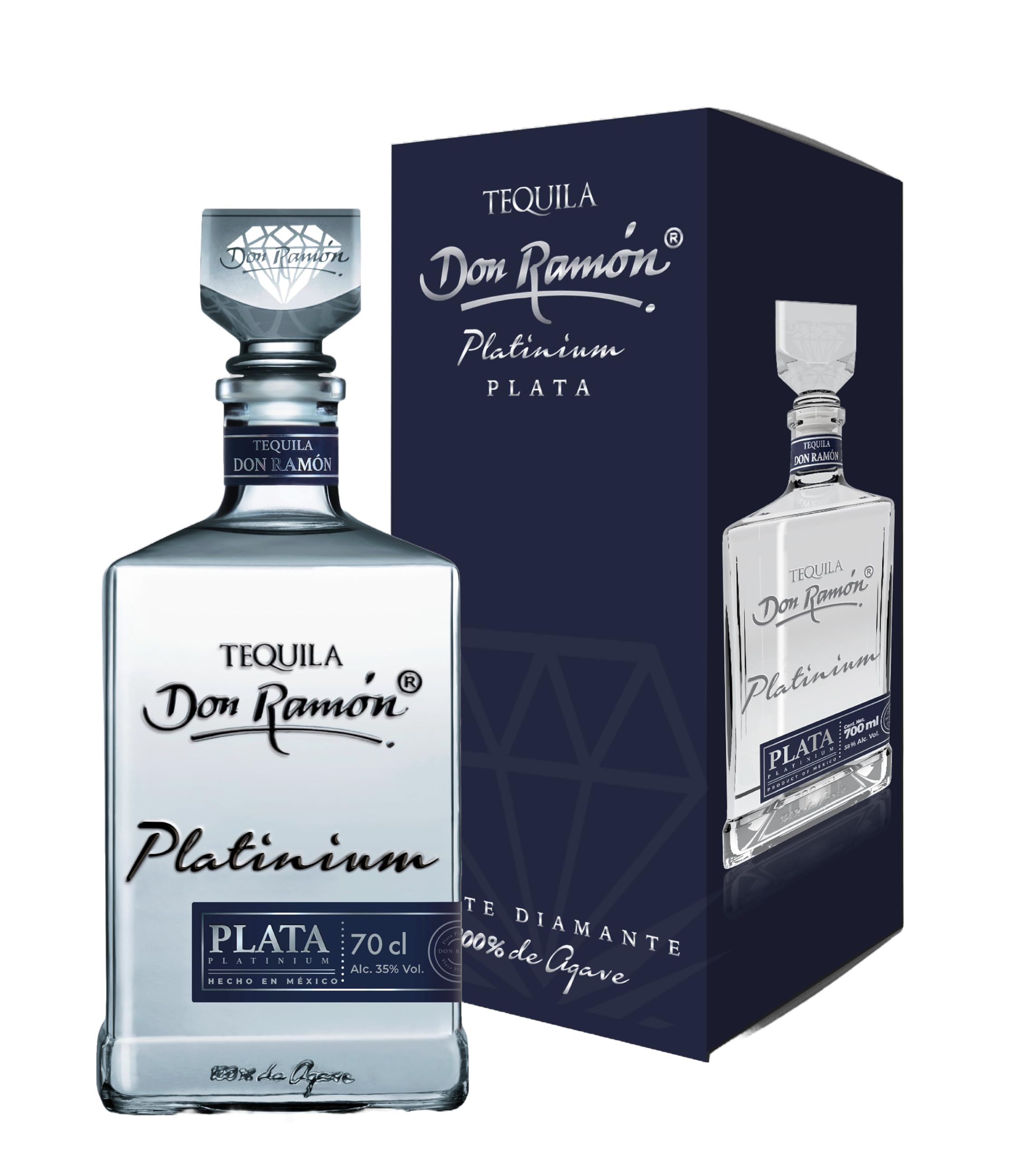 Don Ramón Platinum Plata 100% Agave 35% Vol. 0,7l en boîte cadeau