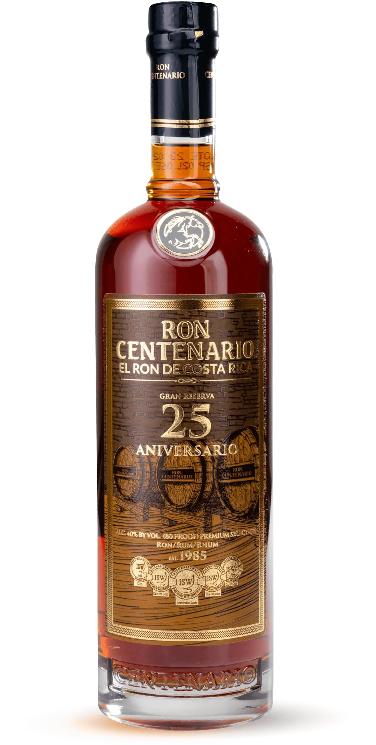 Ron Centenario GRAN RESERVA 25 Aniversario Rum 40% Vol. 0,7l en boîte  — Piscosaveur