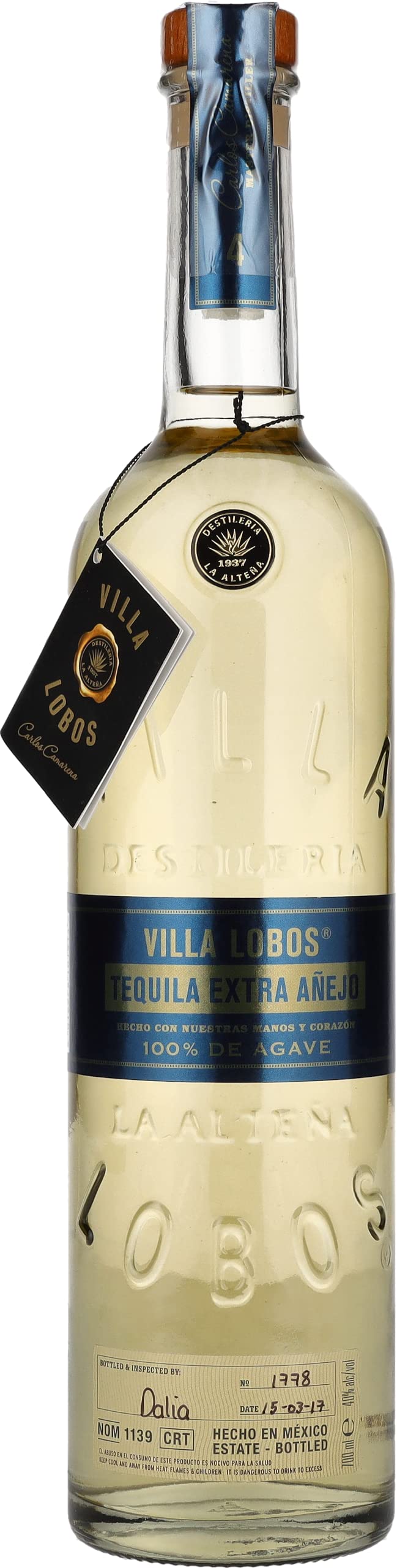 Villa Lobos Tequila Extra Añejo 100% de Agave 40% Vol. 0,7l