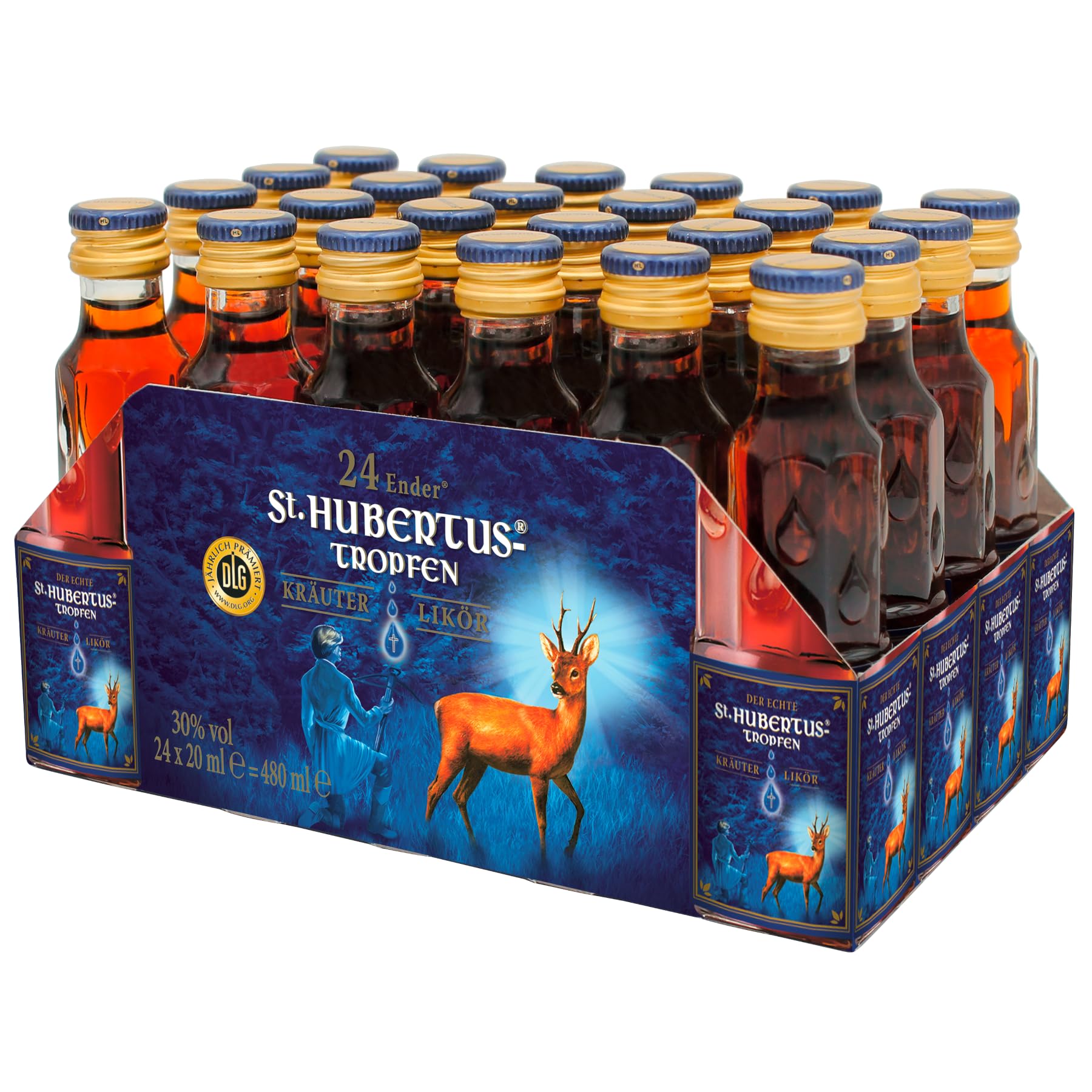 St. Hubertus Tropfen Kräuterlikör 30% Vol. 24x0,02l — Piscosaveur