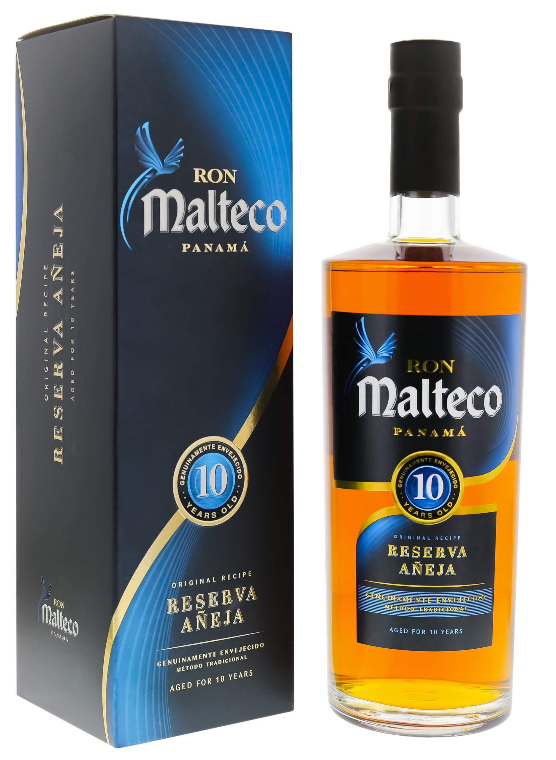 Ron Malteco 10 Años Reserva Añeja 40% Vol. 0,7l en boîte cadeau — Piscosaveur