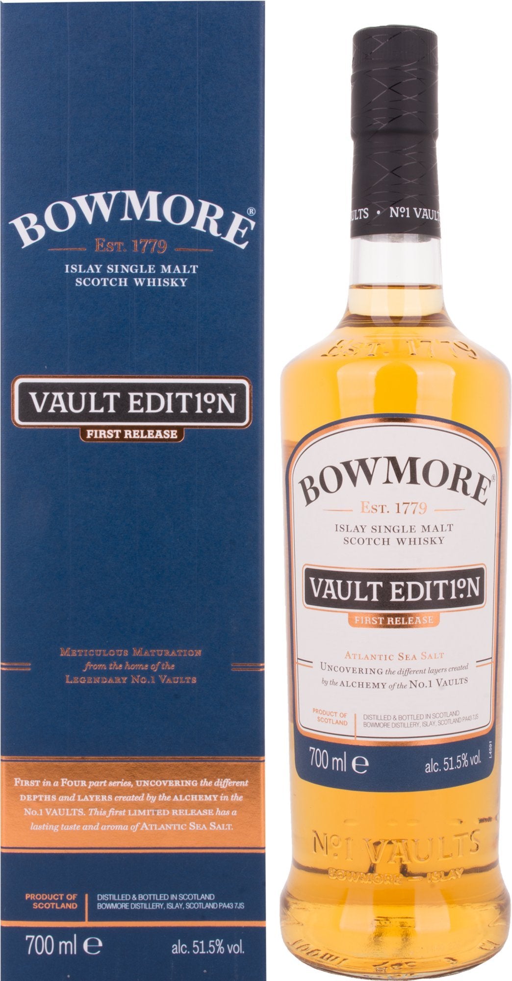 Bowmore VAULT EDITION Atlantic Sea Salt FIRST RELEASE 51,5% Vol. 0,7l  — Piscosaveur