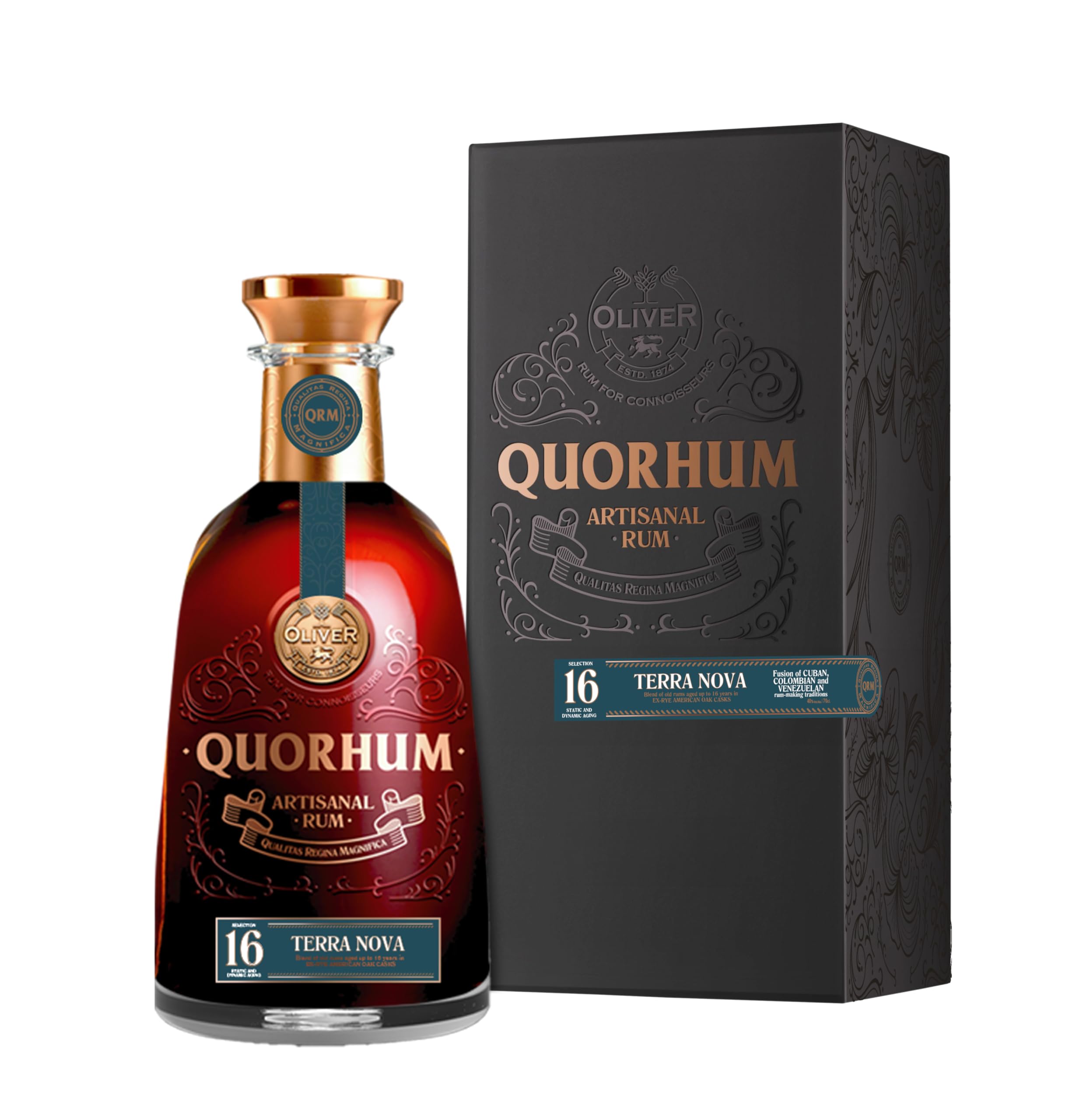 Ron Quorhum 16 Sistema Solera TERRA NOVA 40% Vol. 0,7l en boîte cadeau — Piscosaveur