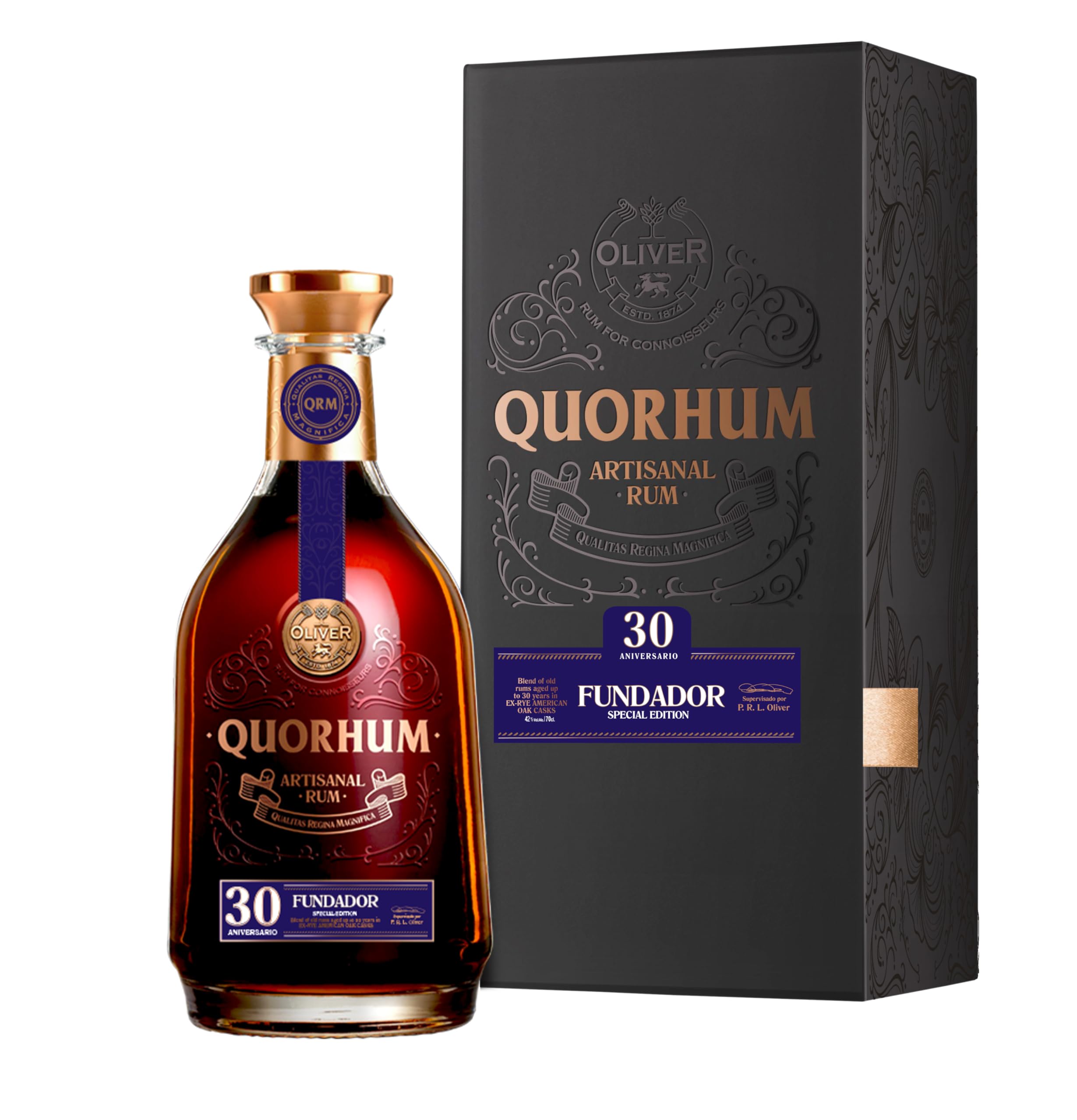 Ron Quorhum 30 Aniversario FUNDADOR Special Edition 42% Vol. 0,7l en b — Piscosaveur