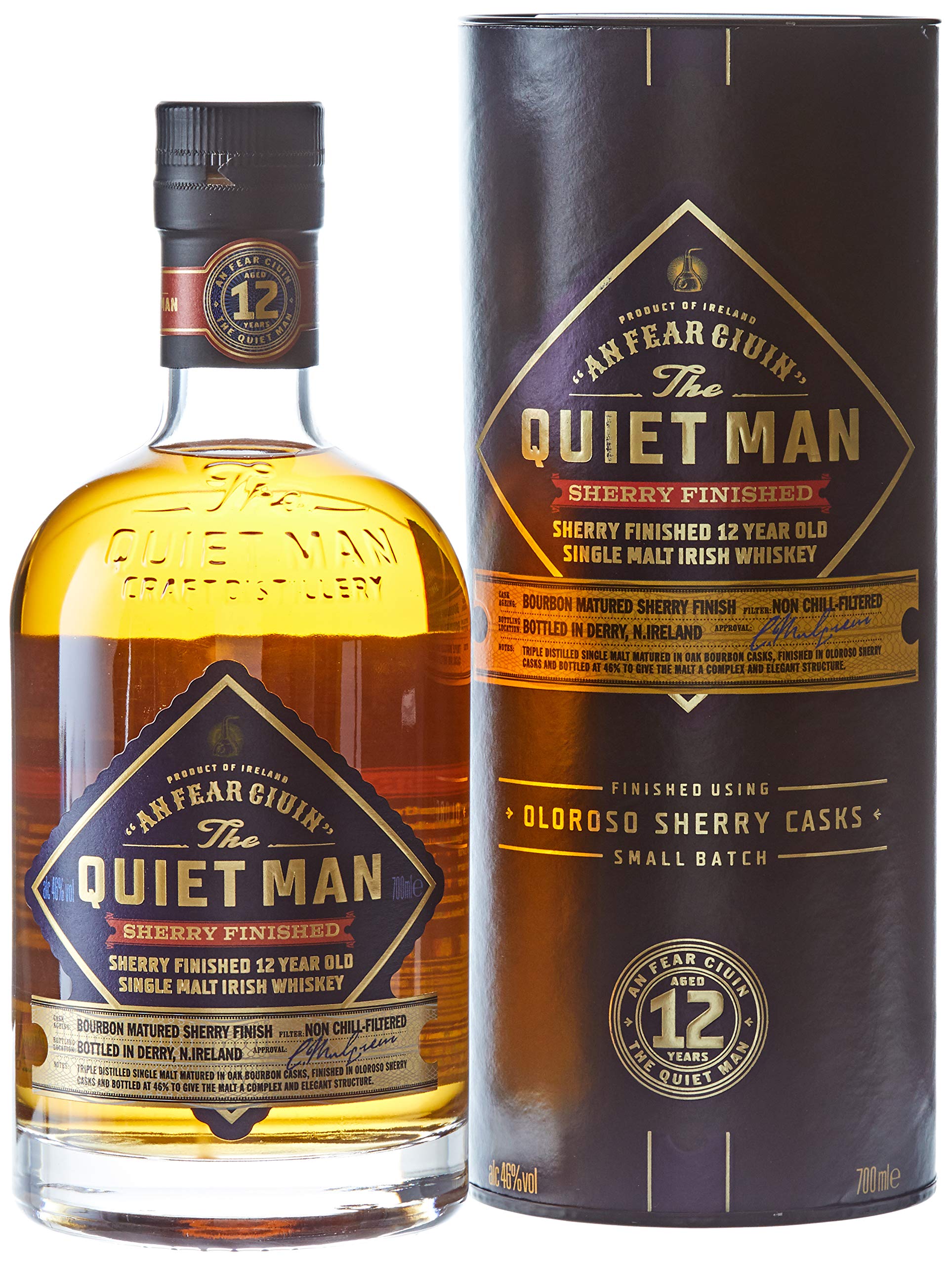 The Quiet Man AN FEAR CIUIN 12 Year Old SHERRY FINISHED 46% Vol. 0,7l  — Piscosaveur