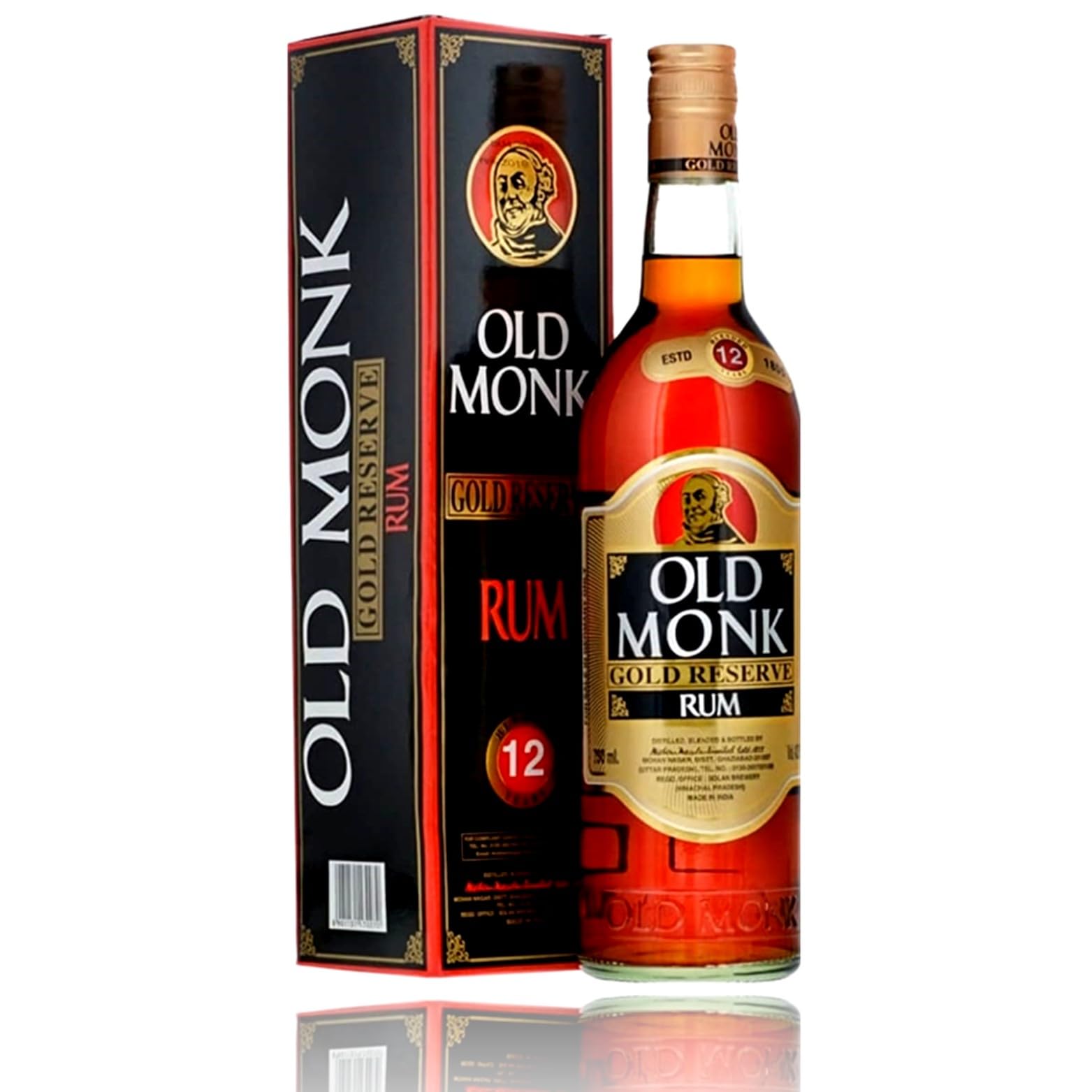 Old Monk Gold Reserve Rum 12 Years Old 42,8% Vol. 0,7l en boîte cadeau — Piscosaveur