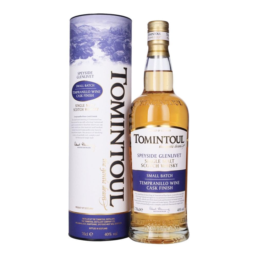 Tomintoul Small Batch Tempranillo Wine Cask Finish 40% Vol. 0,7l en boîte cadeau