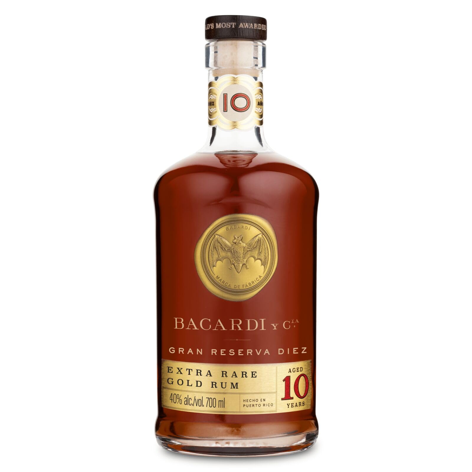 Bacardi 10 Años Gran Reserva Diez Extra Rare Gold Rum 40% Vol. 0,7l