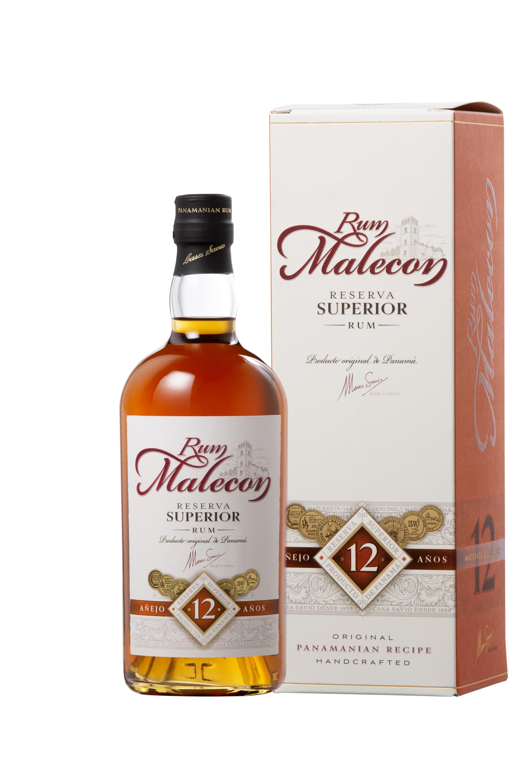 Rum Malecon Añejo 12 Años Reserva Superior 40% Vol. 0,7l en boîte cade — Piscosaveur