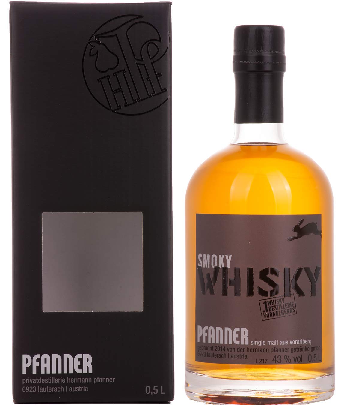 Pfanner Smoky Single Malt Whisky 43% Vol. 0,5l en boîte cadeau — Piscosaveur