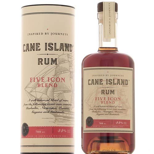 Cane Island FIVE ICON BLEND Island Rum 44% Vol. 0,7l en boîte cadeau — Piscosaveur
