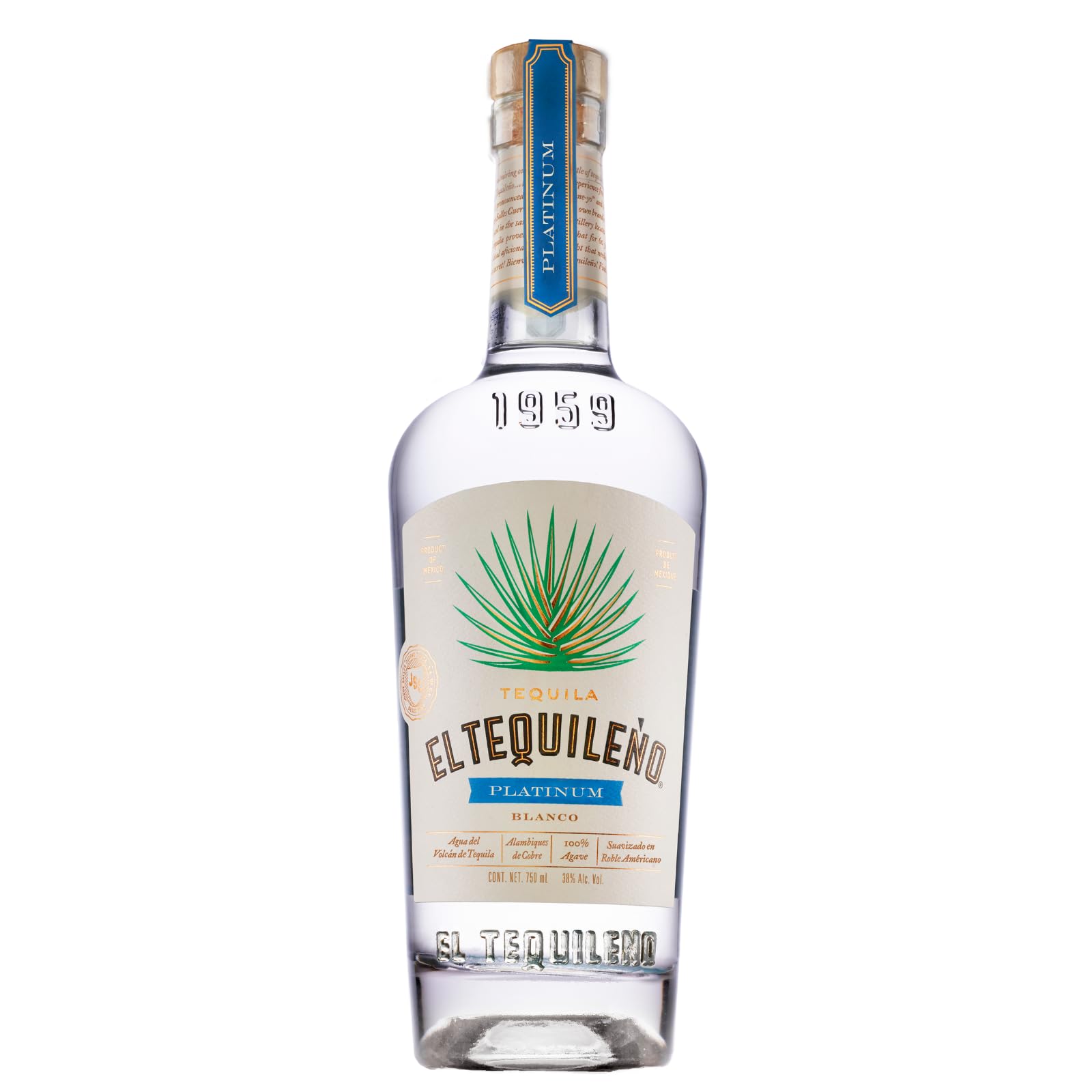 El Tequileño Platinum Blanco 100% Agave 40% Vol. 0,7l — Piscosaveur
