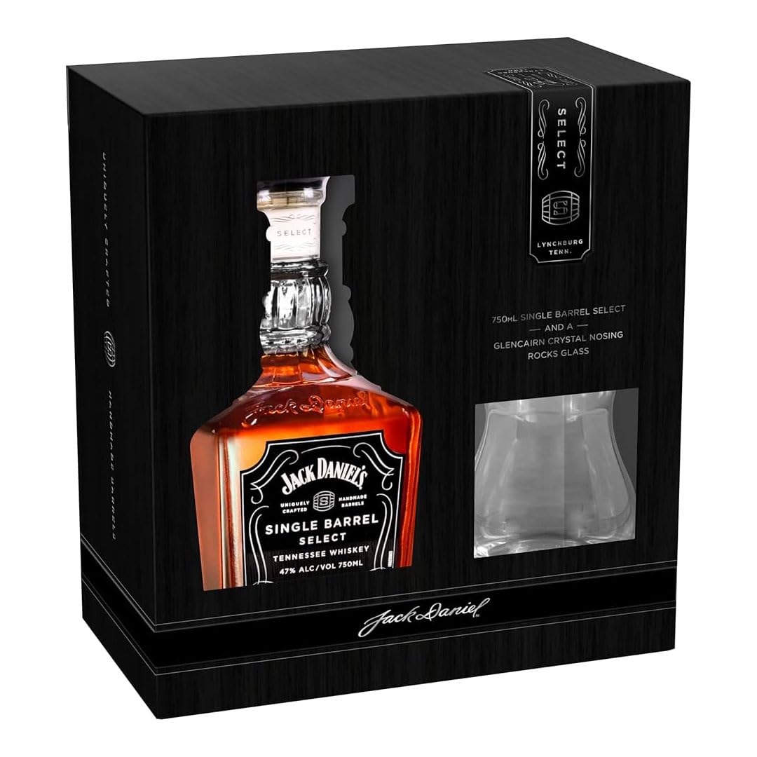 Jack Daniel's Select Single Barrel Tennessee Whiskey 47% Vol. 0,7l en boîte cadeau avec Whisky Stones