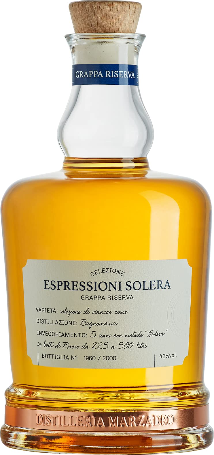 Marzadro ESPRESSIONI SOLERA Grappa 42% Vol. 0,7l en boîte cadeau — Piscosaveur