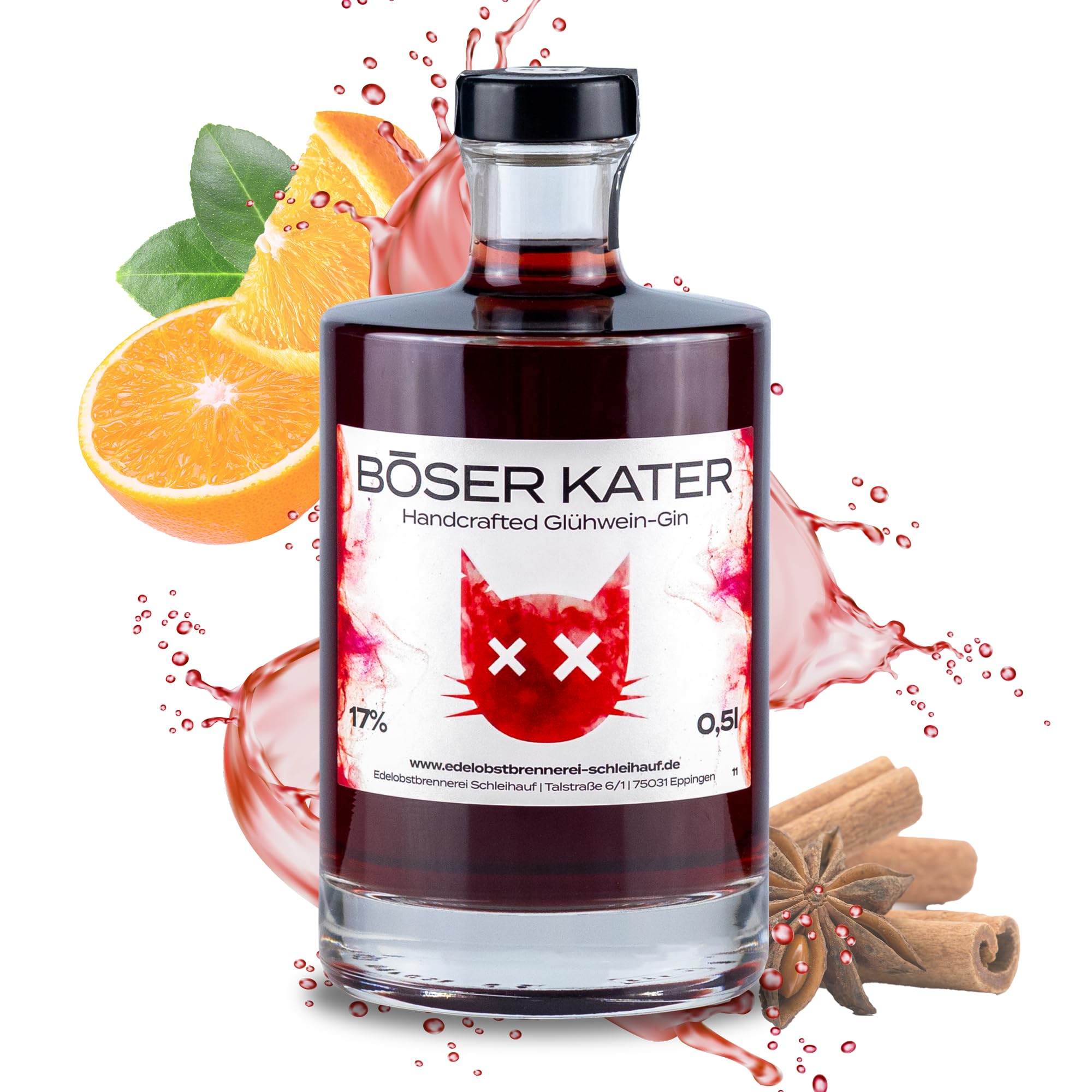 BÖSER KATER Heiße Mieze Handcrafted Glühpunsch & Gin 17% Vol. 0,5l