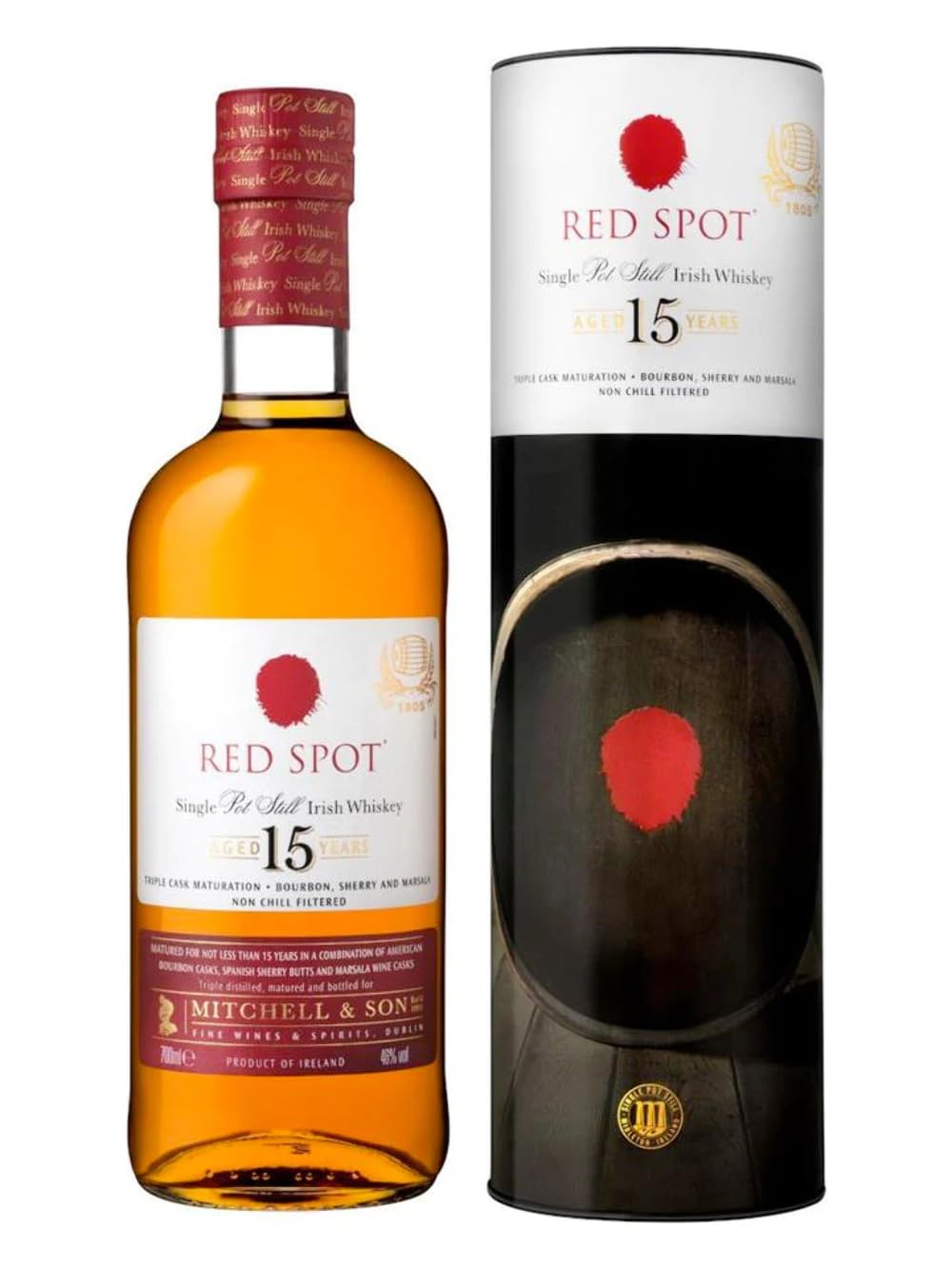 Red Spot 15 Years Old Single Pot Still Irish Whiskey 46% Vol. 0,7l in  — Piscosaveur