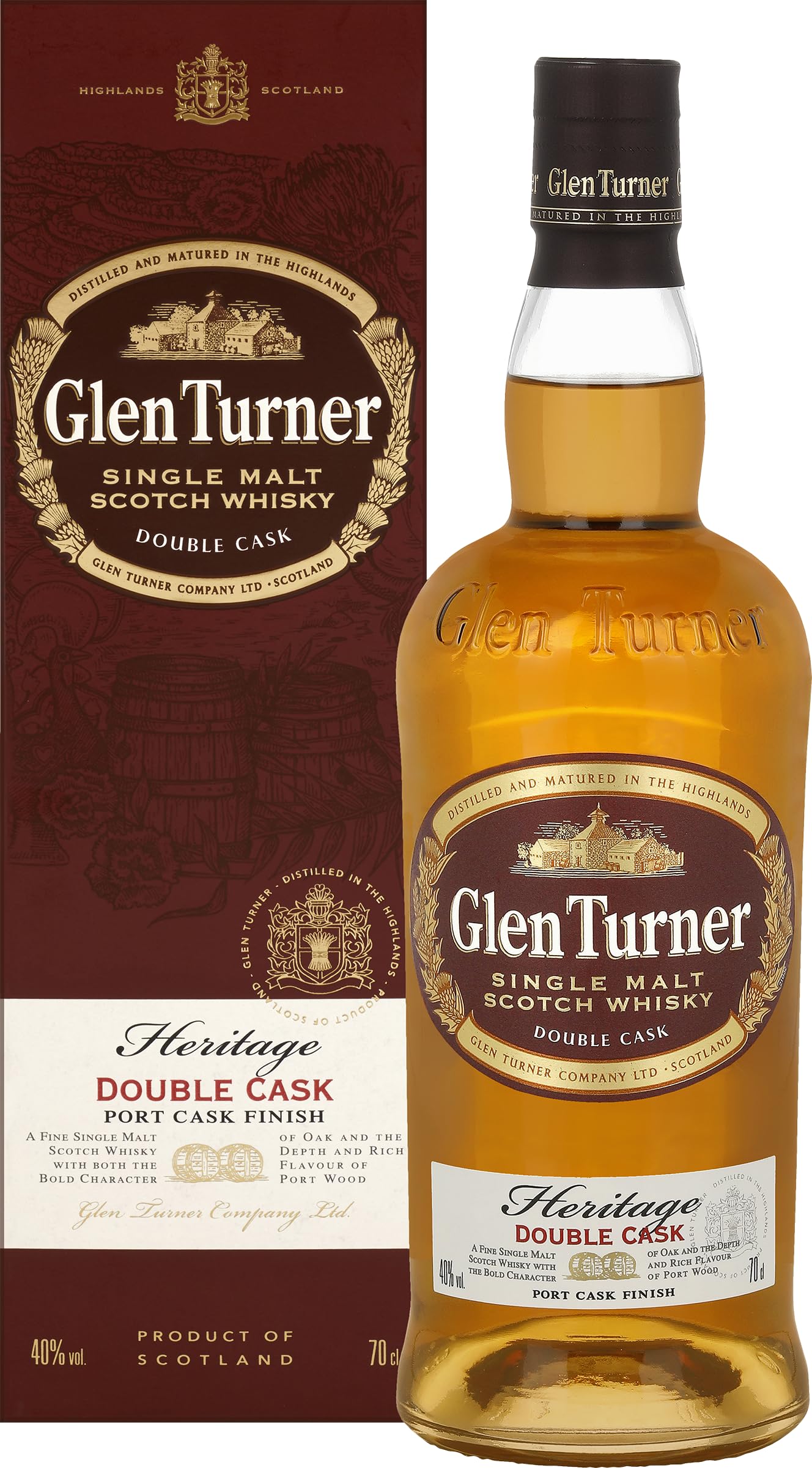 Glen Turner Heritage DOUBLE CASK Port Cask Finish 40% Vol. 0,7l en boî — Piscosaveur