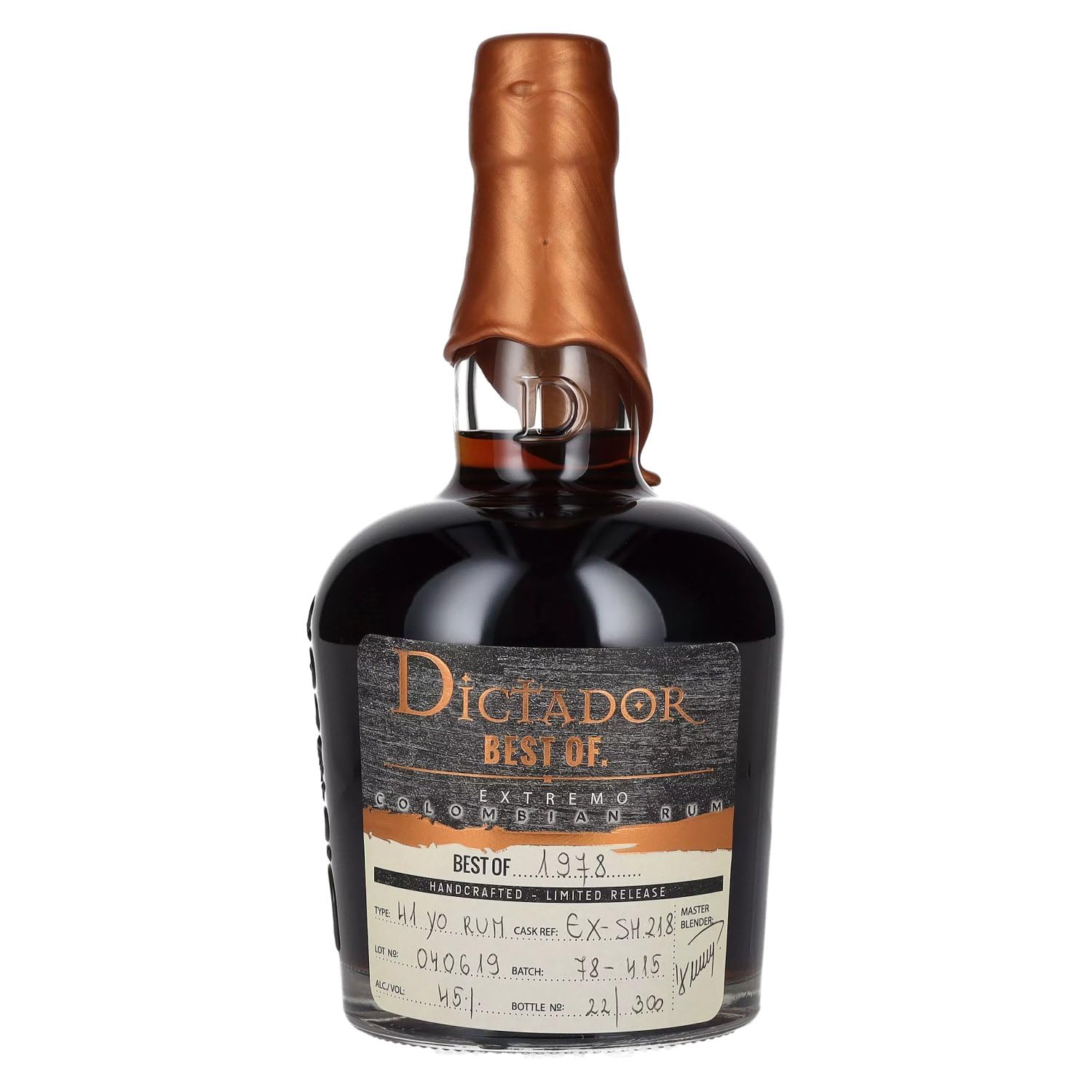 Dictador BEST OF 1978 EXTREMO Colombian Rum 41YO/040619/EX-SM218 45% V — Piscosaveur