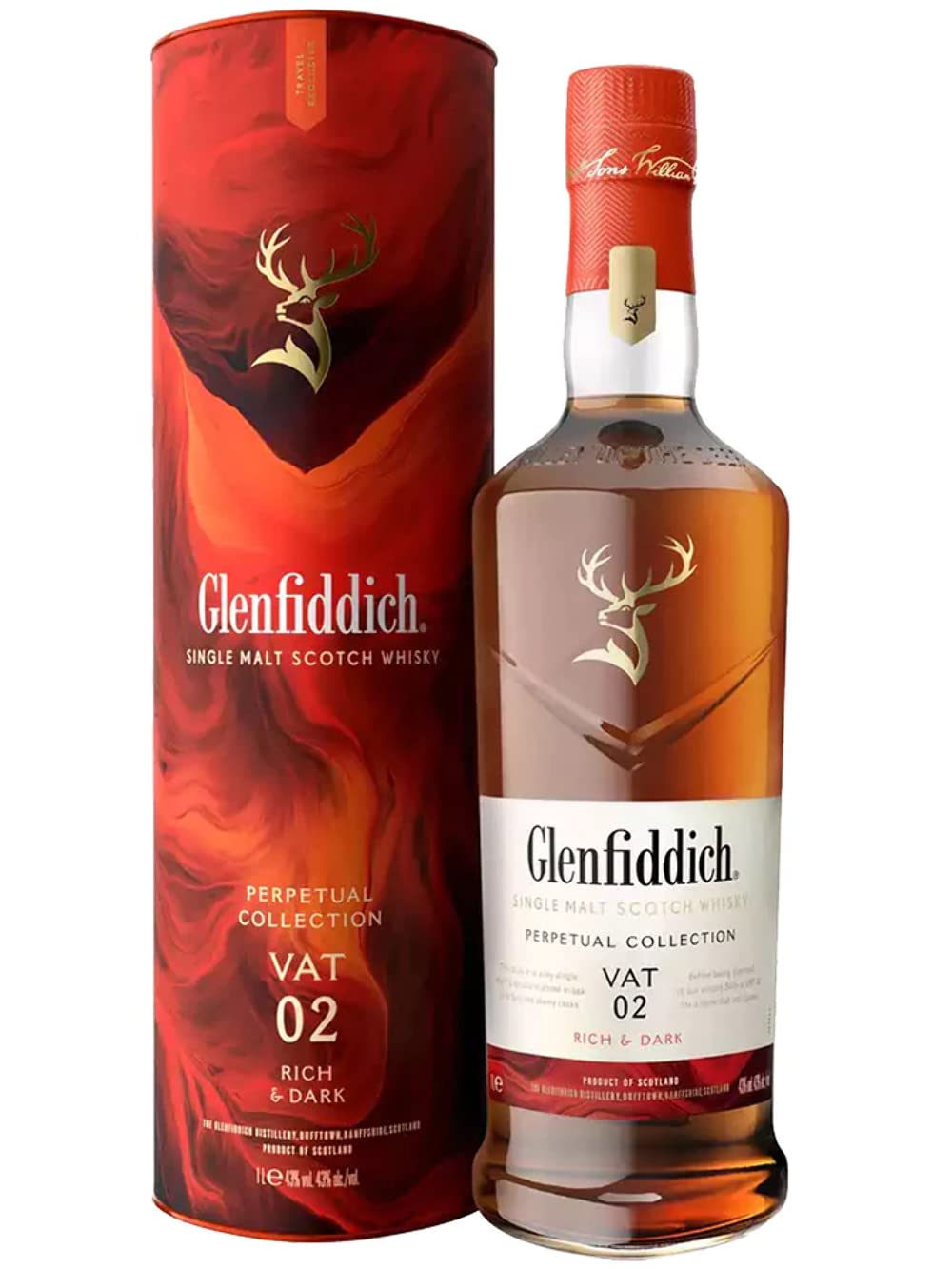 Glenfiddich Perpetual Collection VAT 02 Rich & Dark 43% Vol. 1l en boîte cadeau