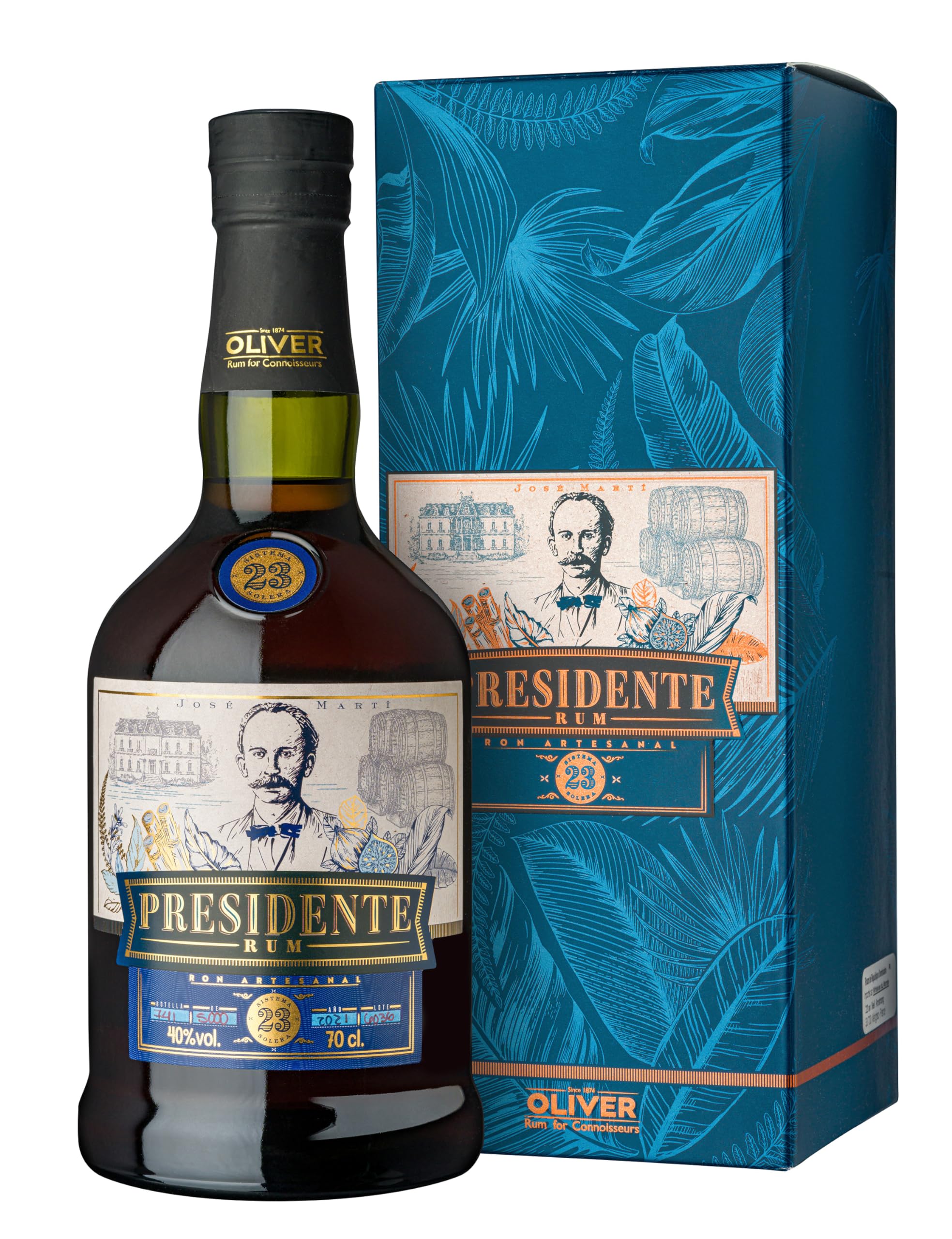 Presidente Marti 23 Sistema Solera 40% Vol. 0,7l en boîte cadeau — Piscosaveur
