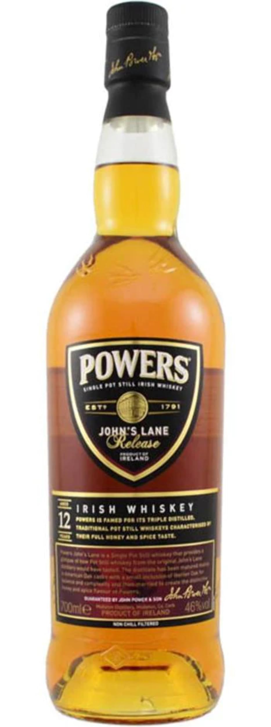 Powers 12 Years Old JOHN'S LANE Single Pot Still Irish Whiskey 46% Vol — Piscosaveur