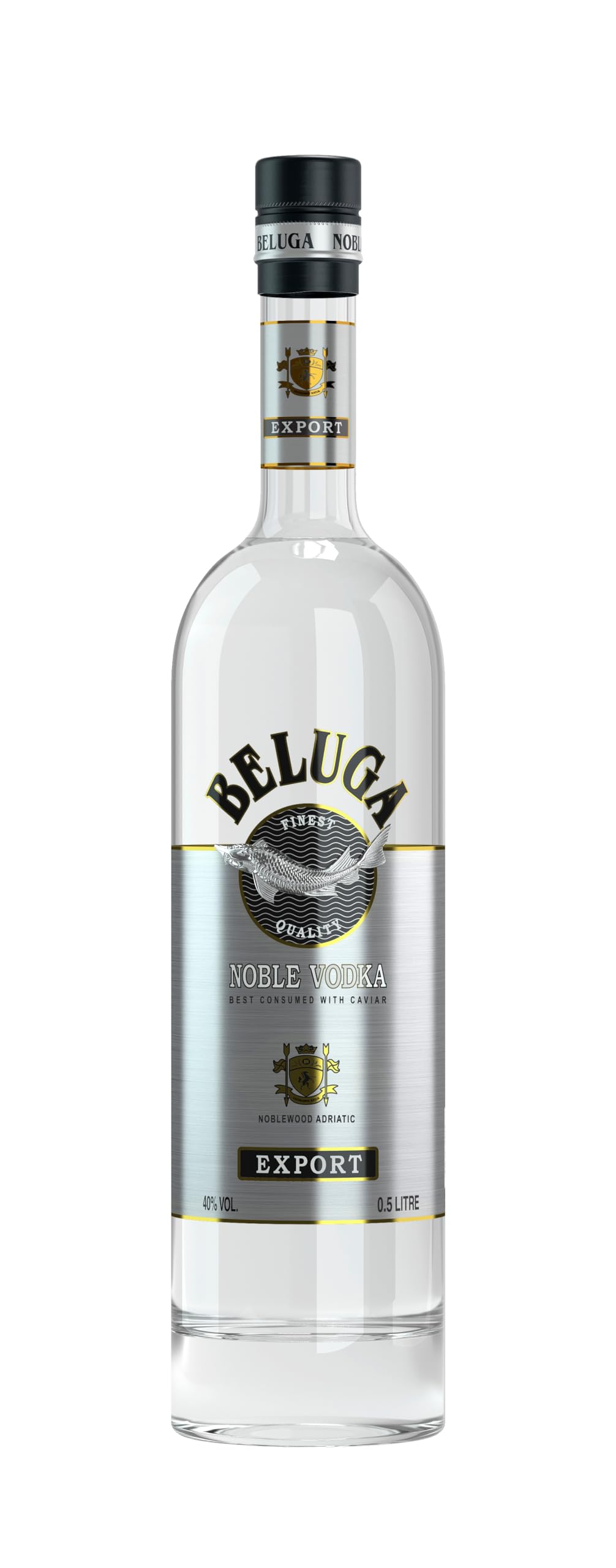 Beluga Noble Vodka EXPORT Montenegro 40% Vol. 0,5l — Vodka — Piscosaveur