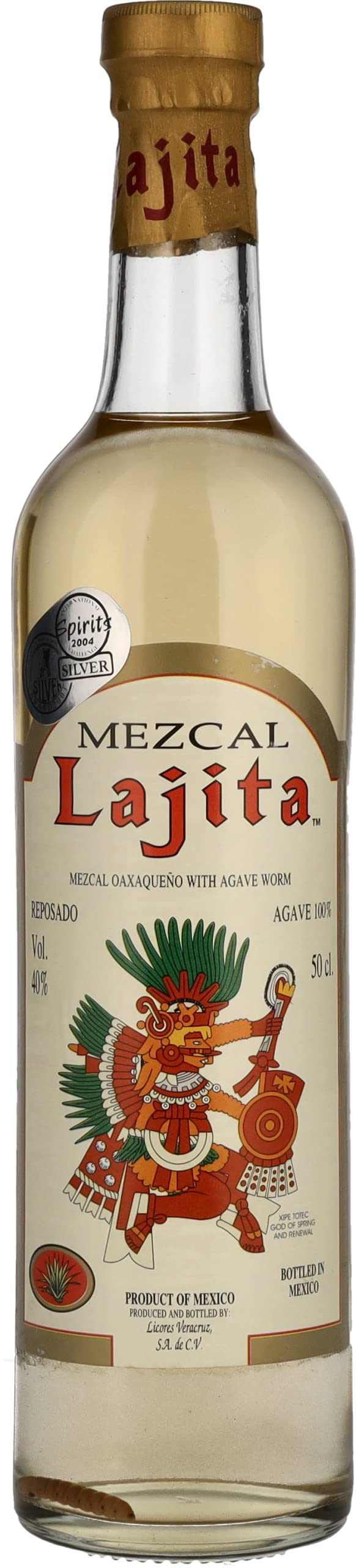Lajita Mezcal REPOSADO with Agave Worm 40% Vol. 0,5l — Piscosaveur