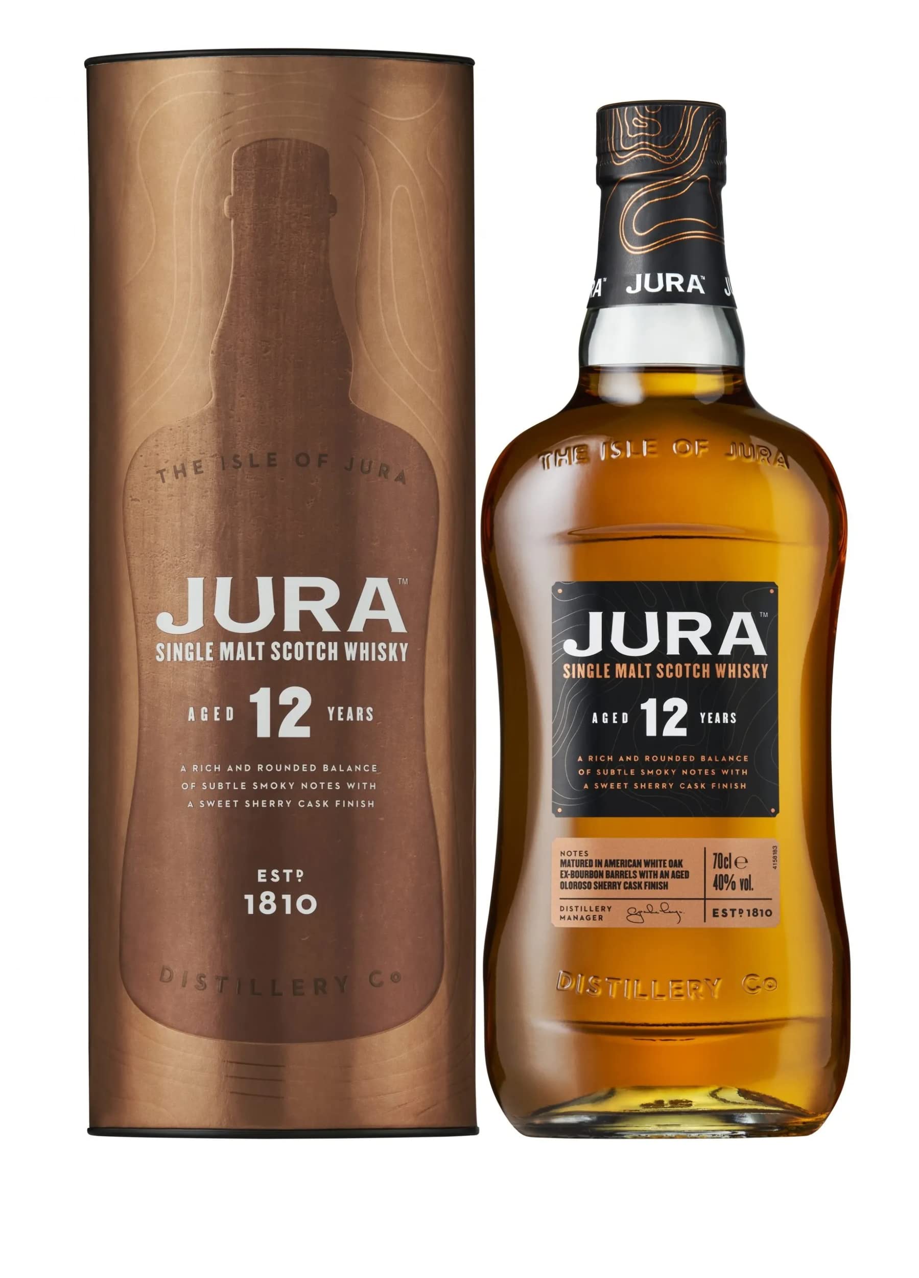Jura 12 Years Old Single Malt Scotch Whisky 40% Vol. 0,7l en boîte cad — Piscosaveur