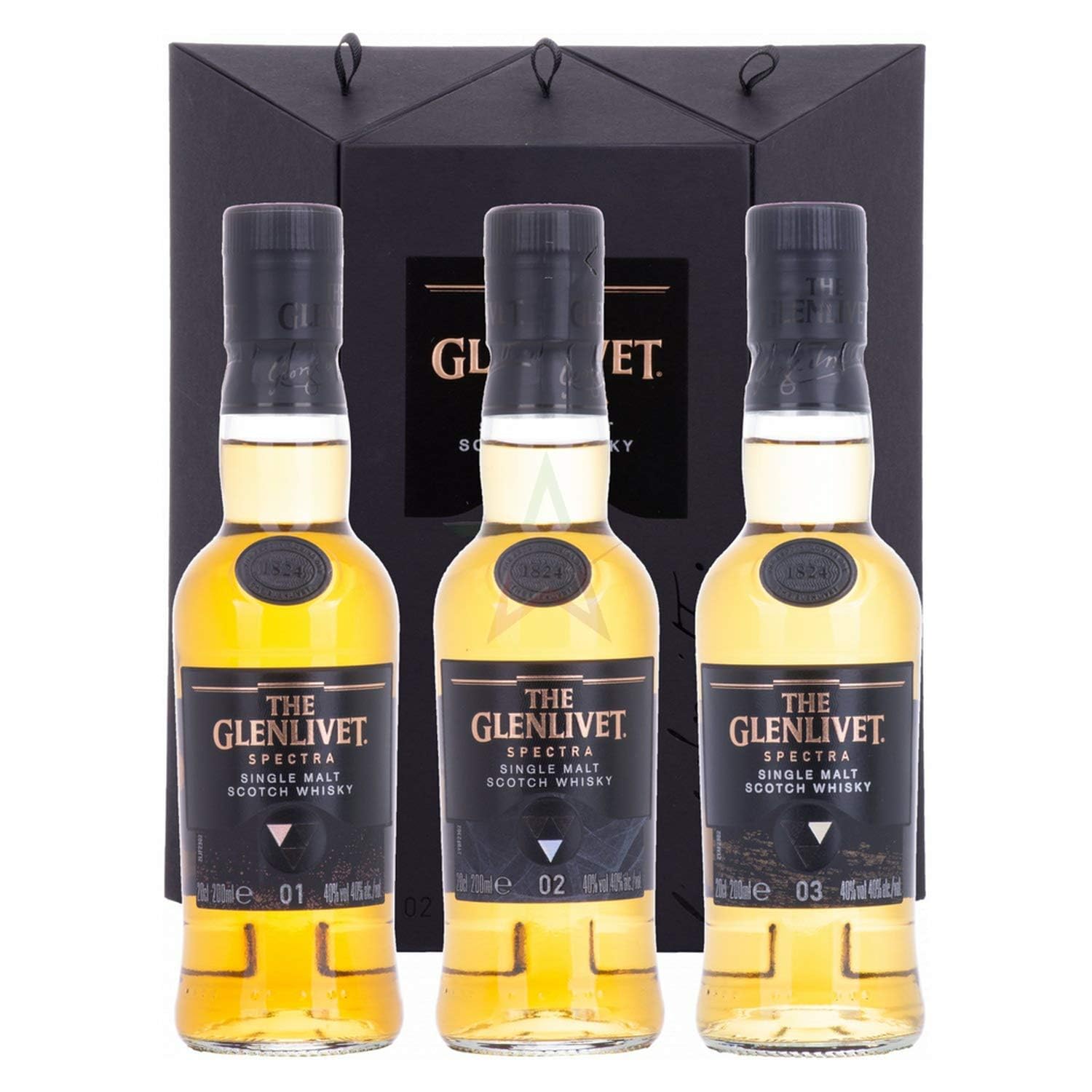 The Glenlivet SPECTRA Single Malt Scotch Whisky 40% Vol. 3x0,2l en boî — Piscosaveur