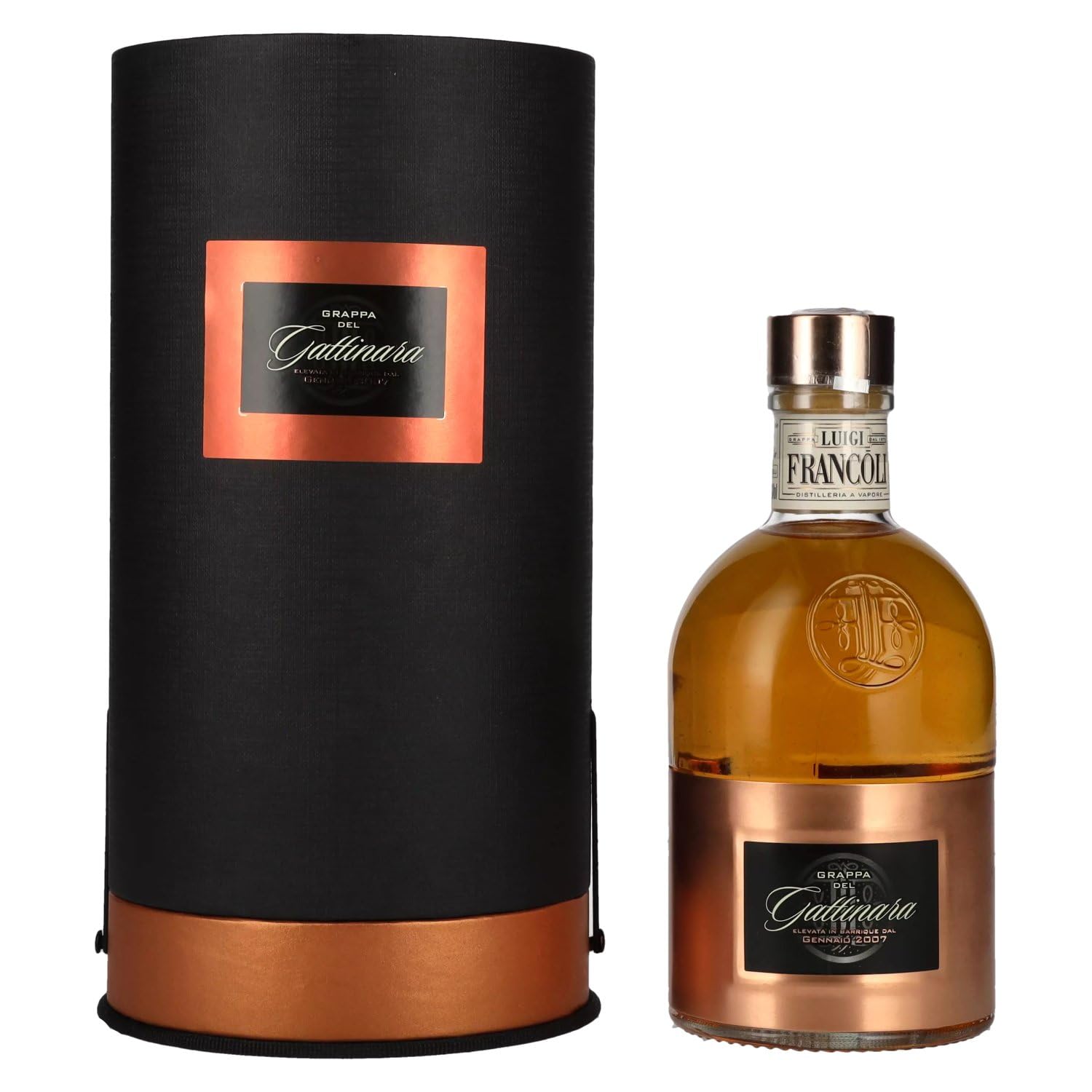 Luigi Francoli Grappa Gattinara Elvata in Barriques 44% Vol. 0,5l en b — Piscosaveur