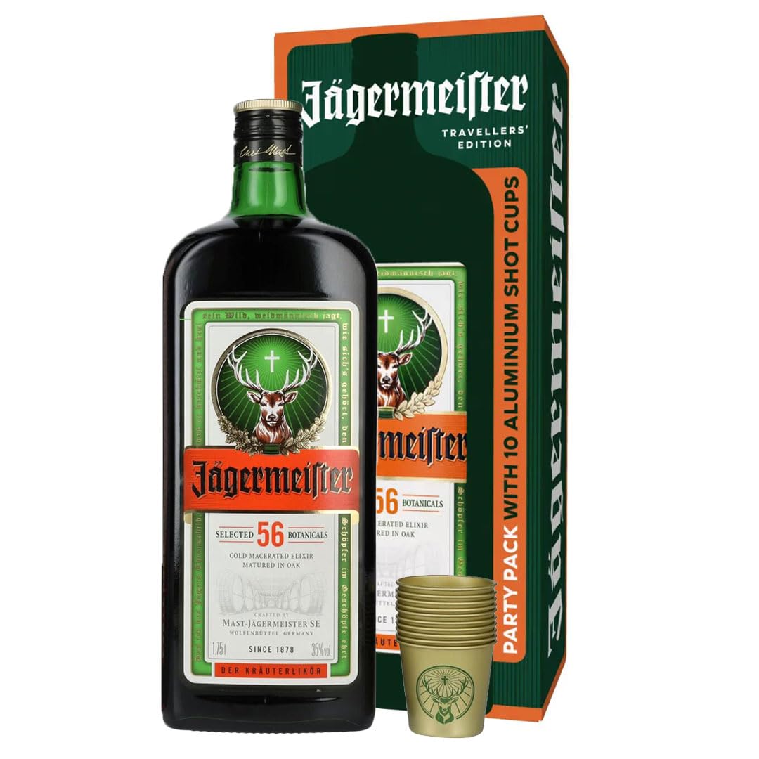 Jägermeister TRAVELLERS' EXCLUSIVE 35% Vol. 1,75l en boîte cadeau avec — Piscosaveur