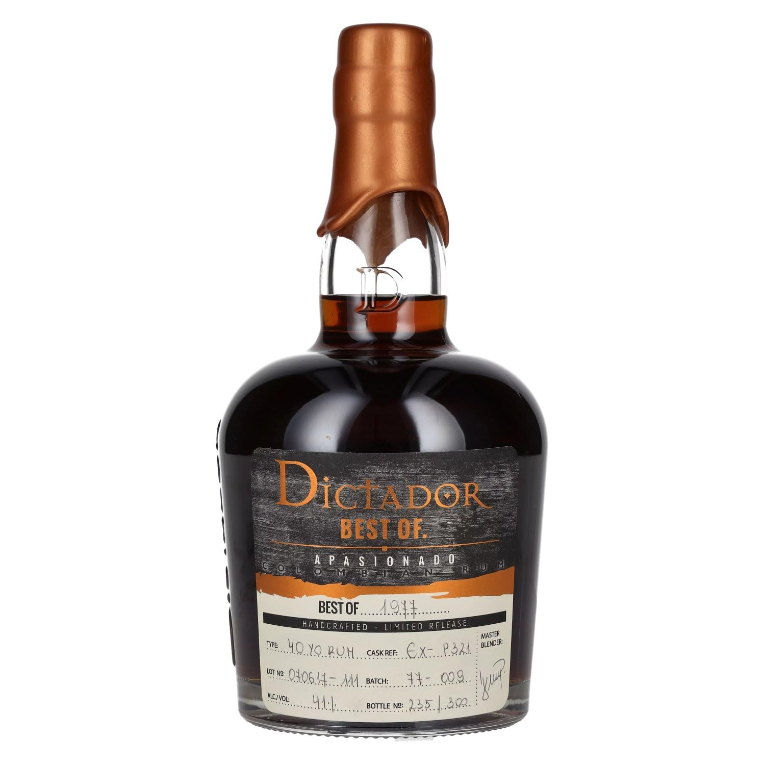 Dictador BEST OF 1977 APASIONADO Colombian Rum 40YO/070617-111/EX-P321 — Piscosaveur