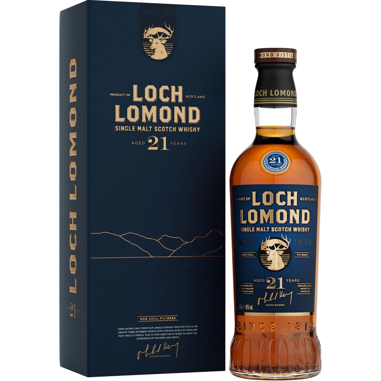Loch Lomond 21 Years Old Single Malt 46% Vol. 0,7l en boîte cadeau — Piscosaveur