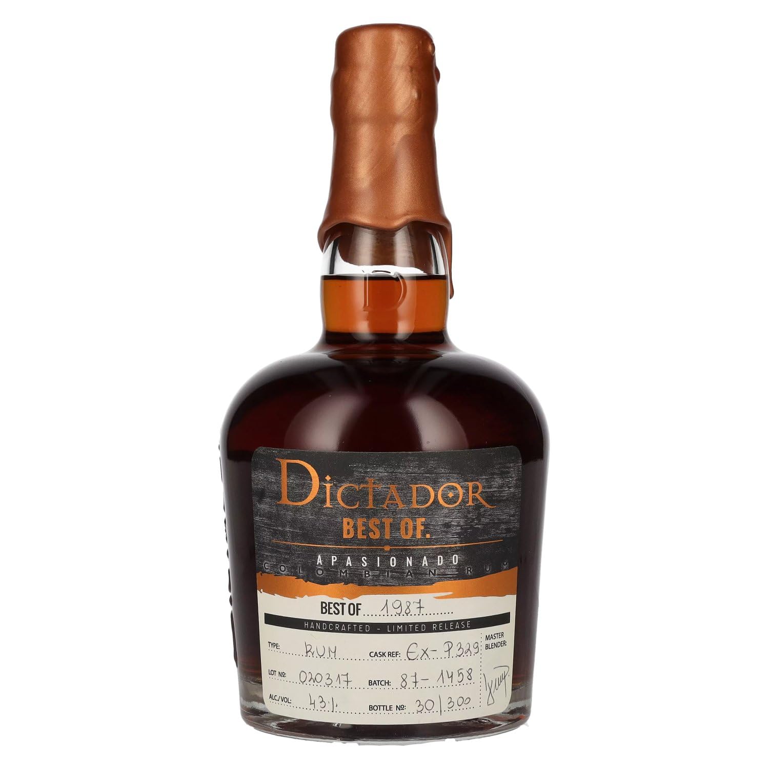 Dictador BEST OF 1987 APASIONADO Colombian Rum 30YO/020317/EX-P329 43% — Piscosaveur