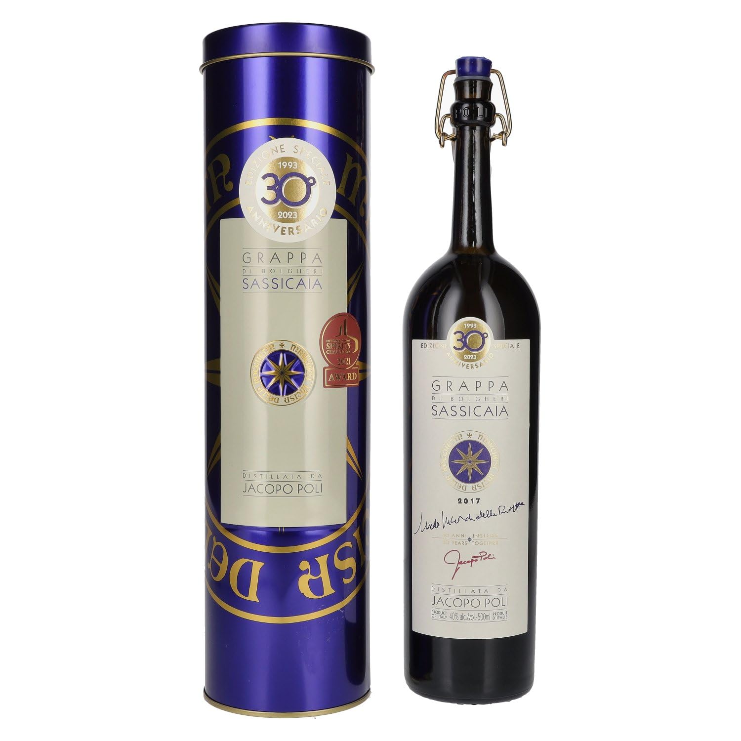 Grappa di Bolgheri Sassicaia Poli 2019 40% Vol. 0,5l in Tinbox — Piscosaveur