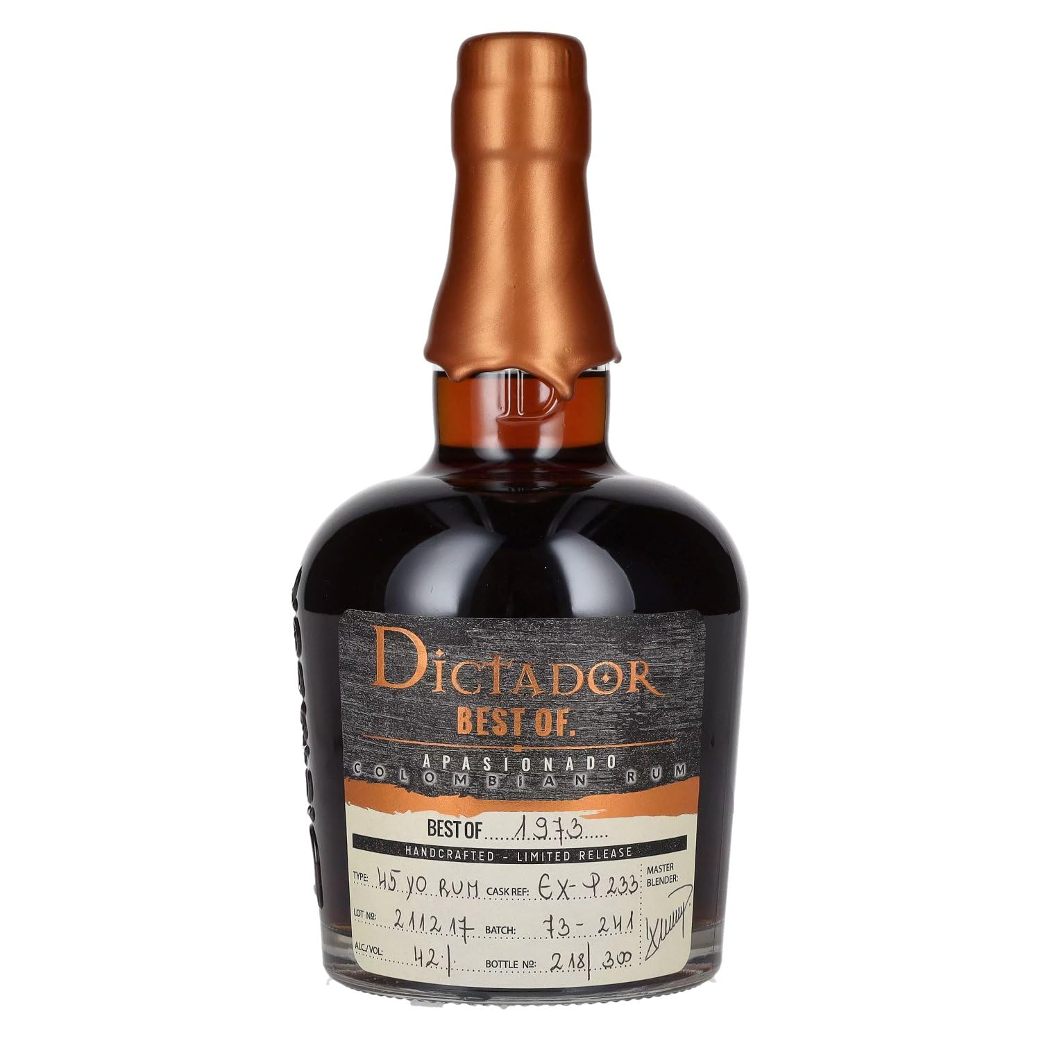 Dictador BEST OF 1973 APASIONADO Colombian Rum Limited Release 42% Vol — Piscosaveur