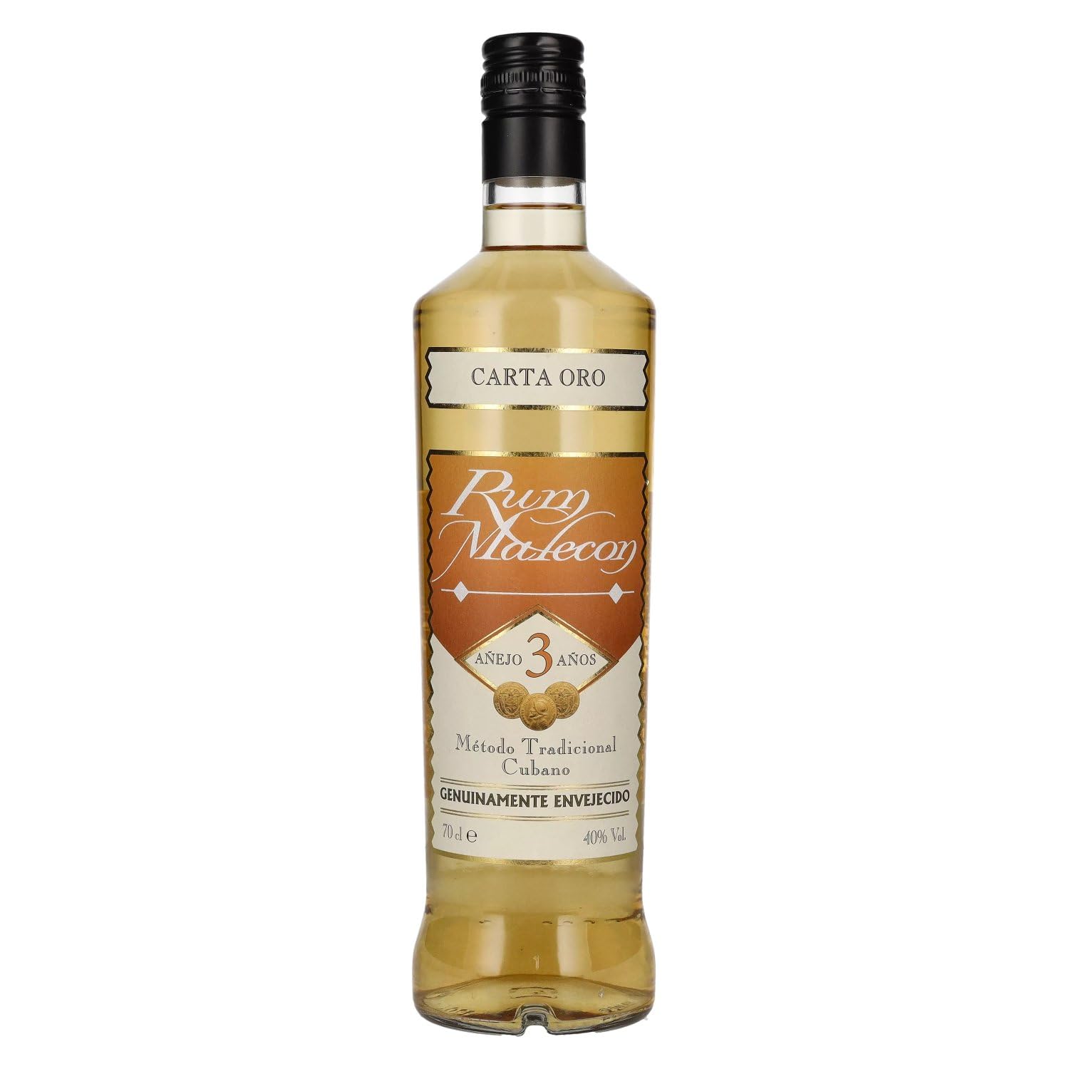 Rum Malecon Añejo 3 Años Carta Oro 40% Vol. 0,7l — Piscosaveur