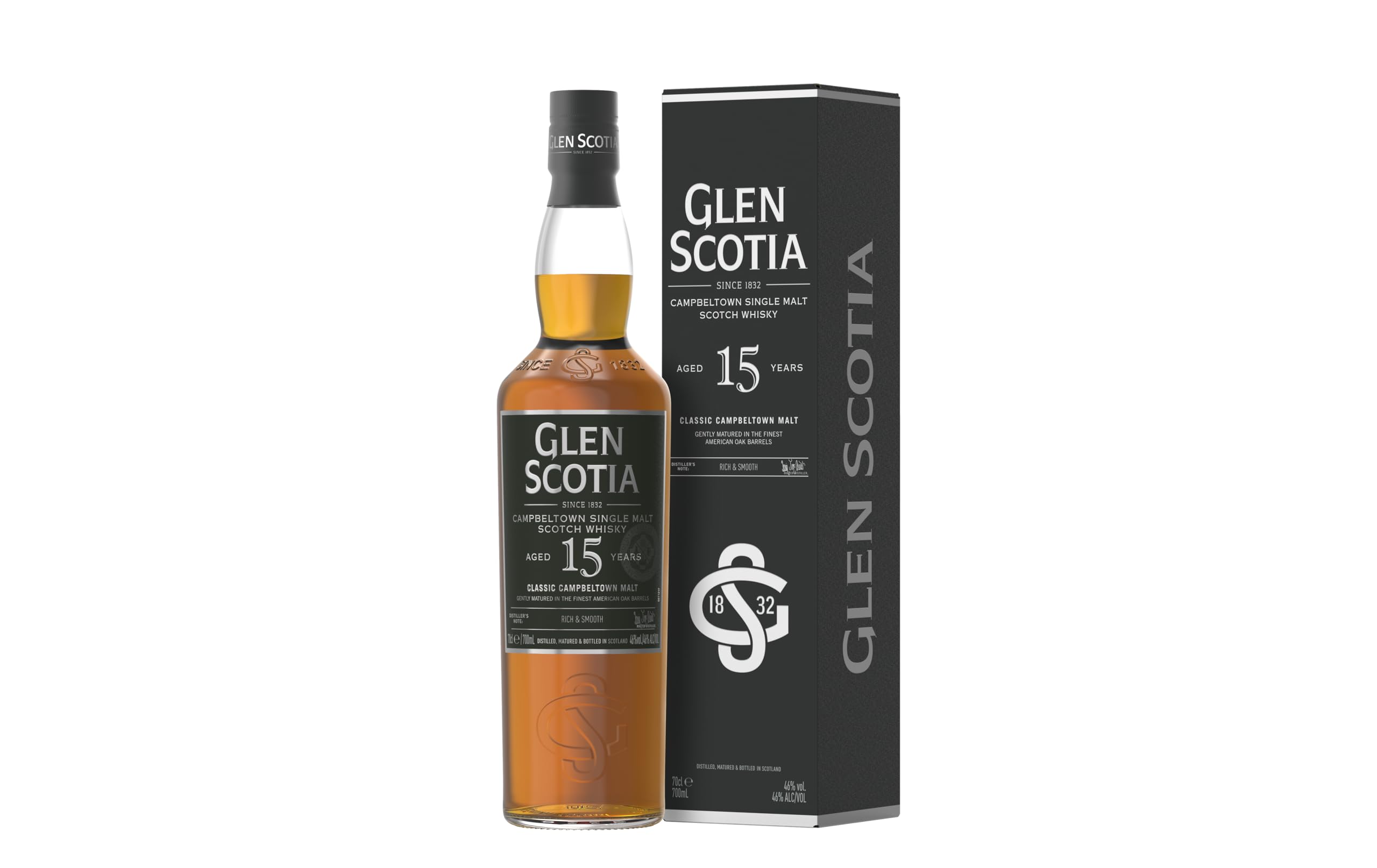 Glen Scotia 15 Years Old Single Malt Scotch Whisky 46% Vol. 0,7l en bo — Piscosaveur