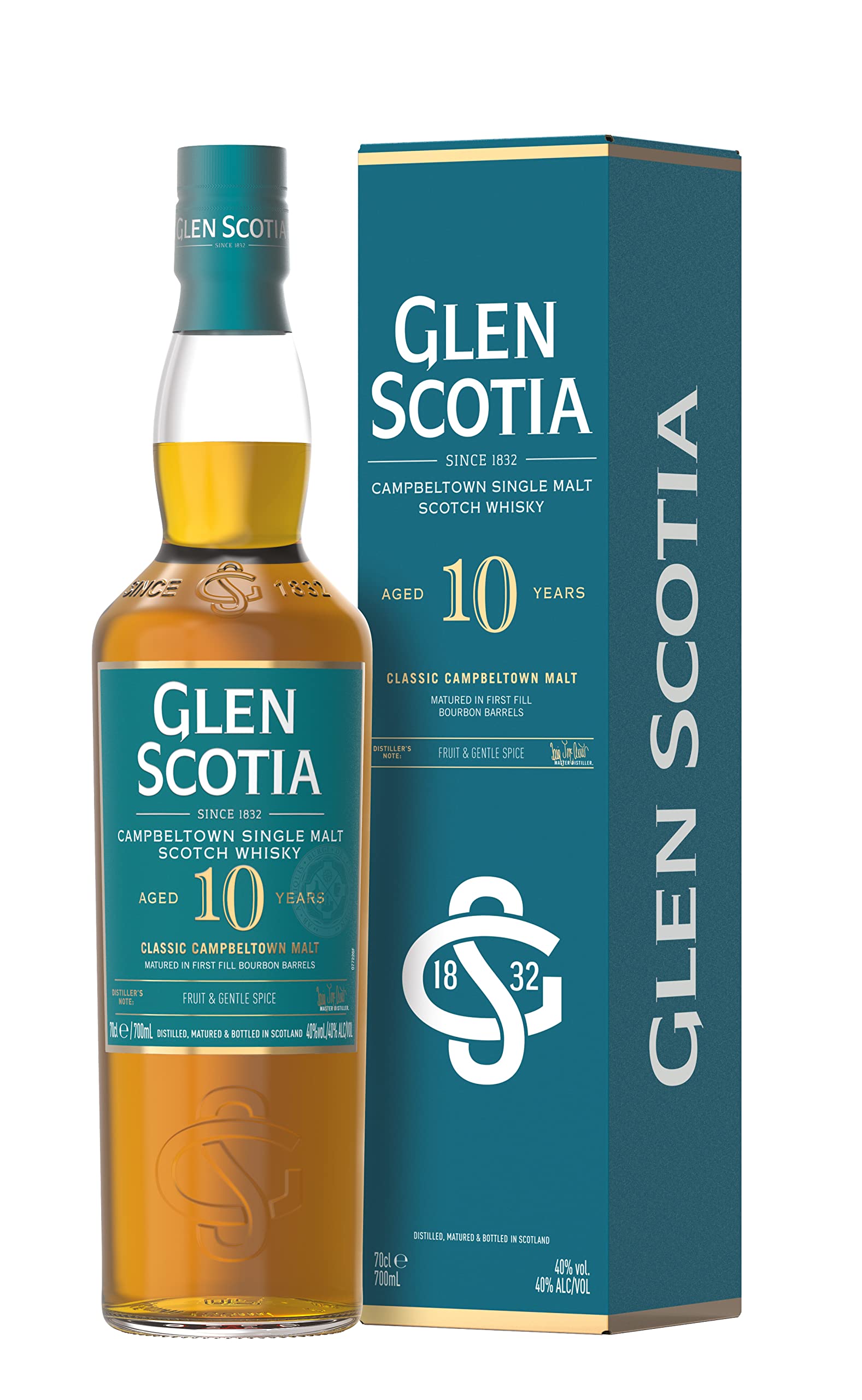 Glen Scotia 10 Years Old Classic Campbeltown Malt 40% Vol. 0,7l en boî — Piscosaveur
