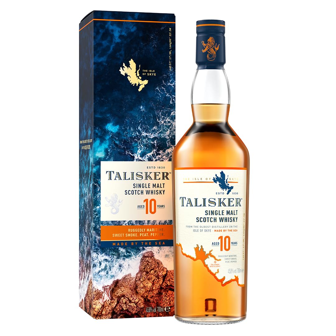 Talisker 10 Years Old Single Malt Whisky 45,8% Vol. 0,7l en boîte cade — Piscosaveur