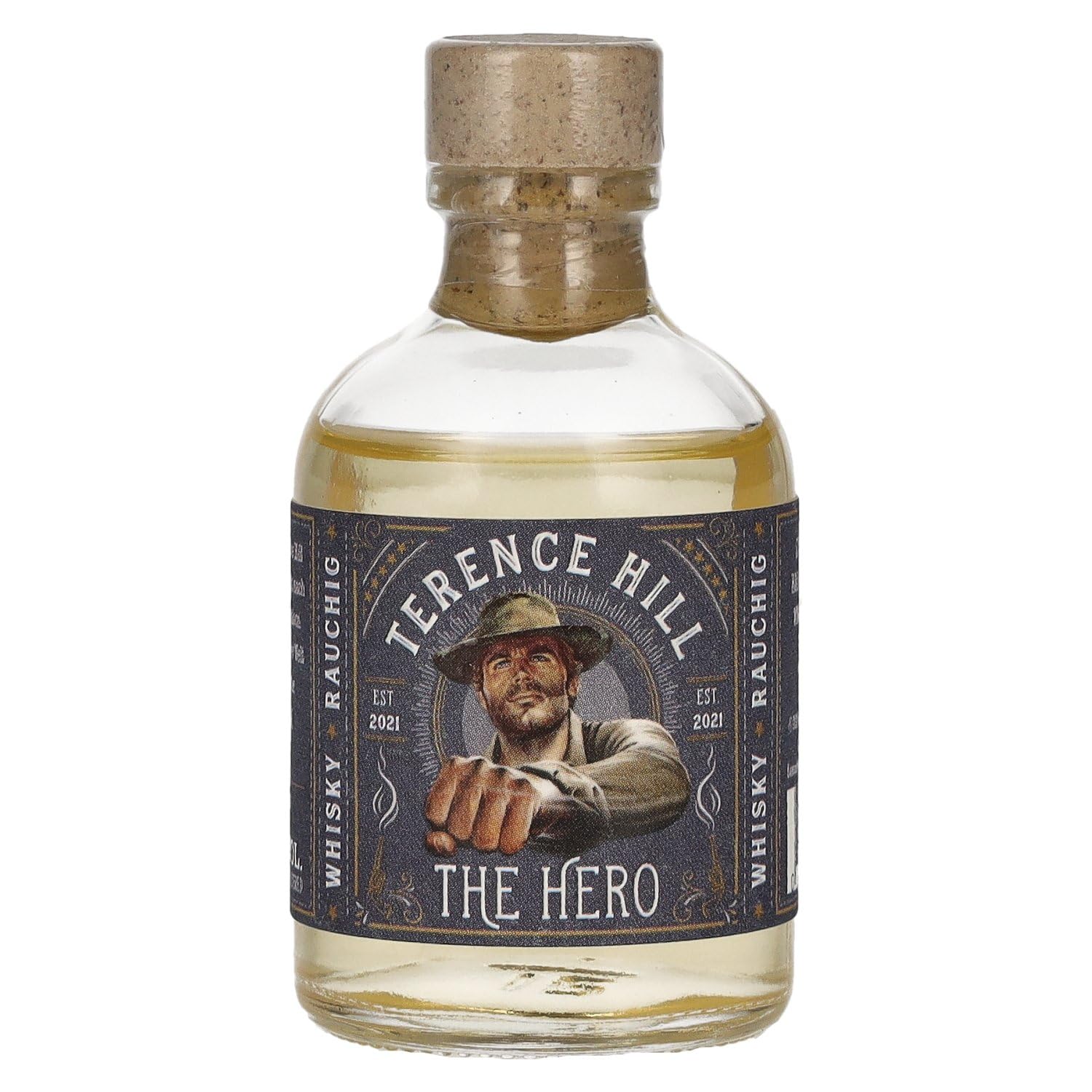 Terence Hill THE HERO Whisky Rauchig 49% Vol. 0,05l — Piscosaveur