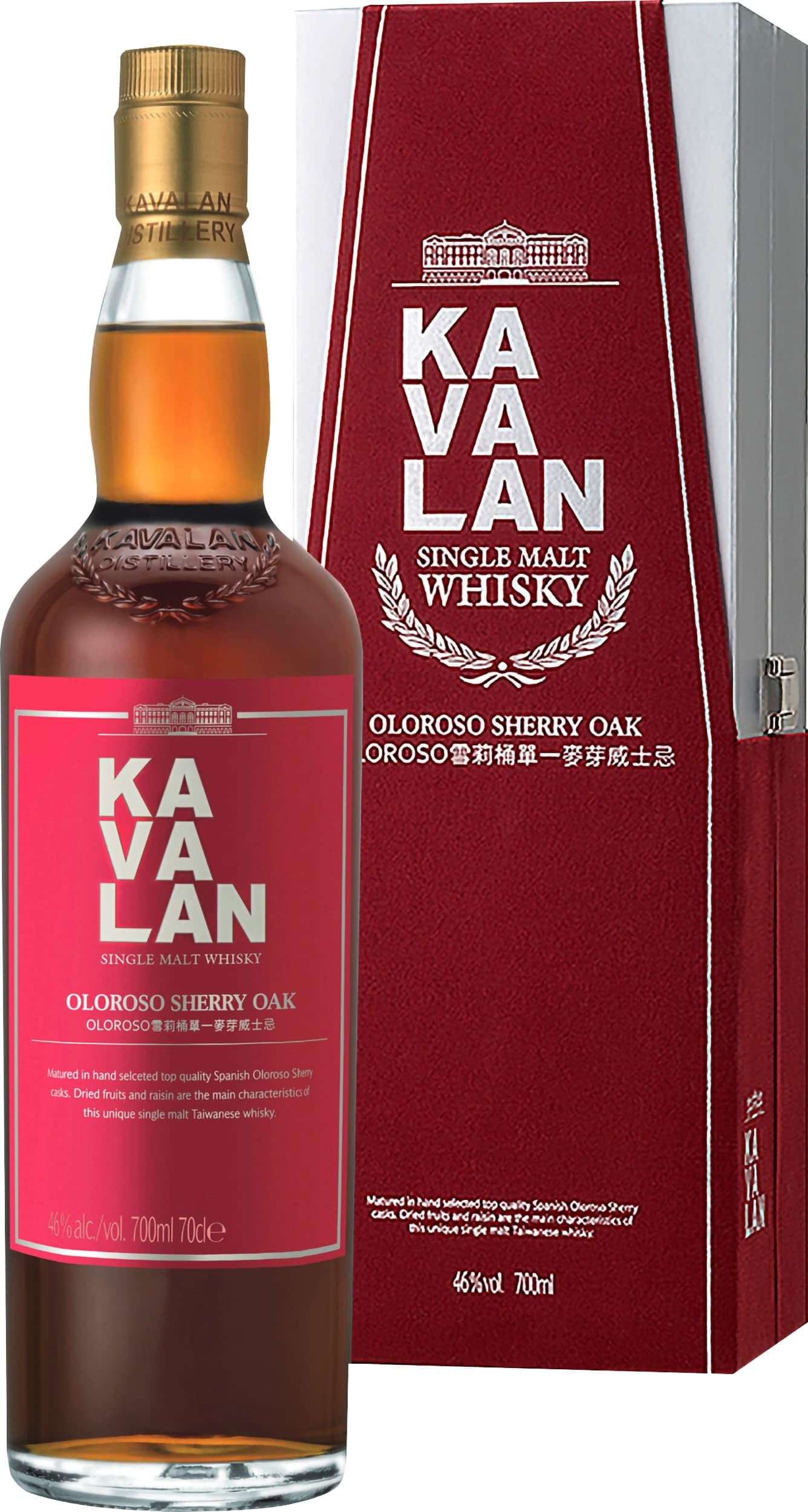 Kavalan OLOROSO SHERRY OAK Single Malt Whisky 46% Vol. 0,7l en boîte c — Piscosaveur