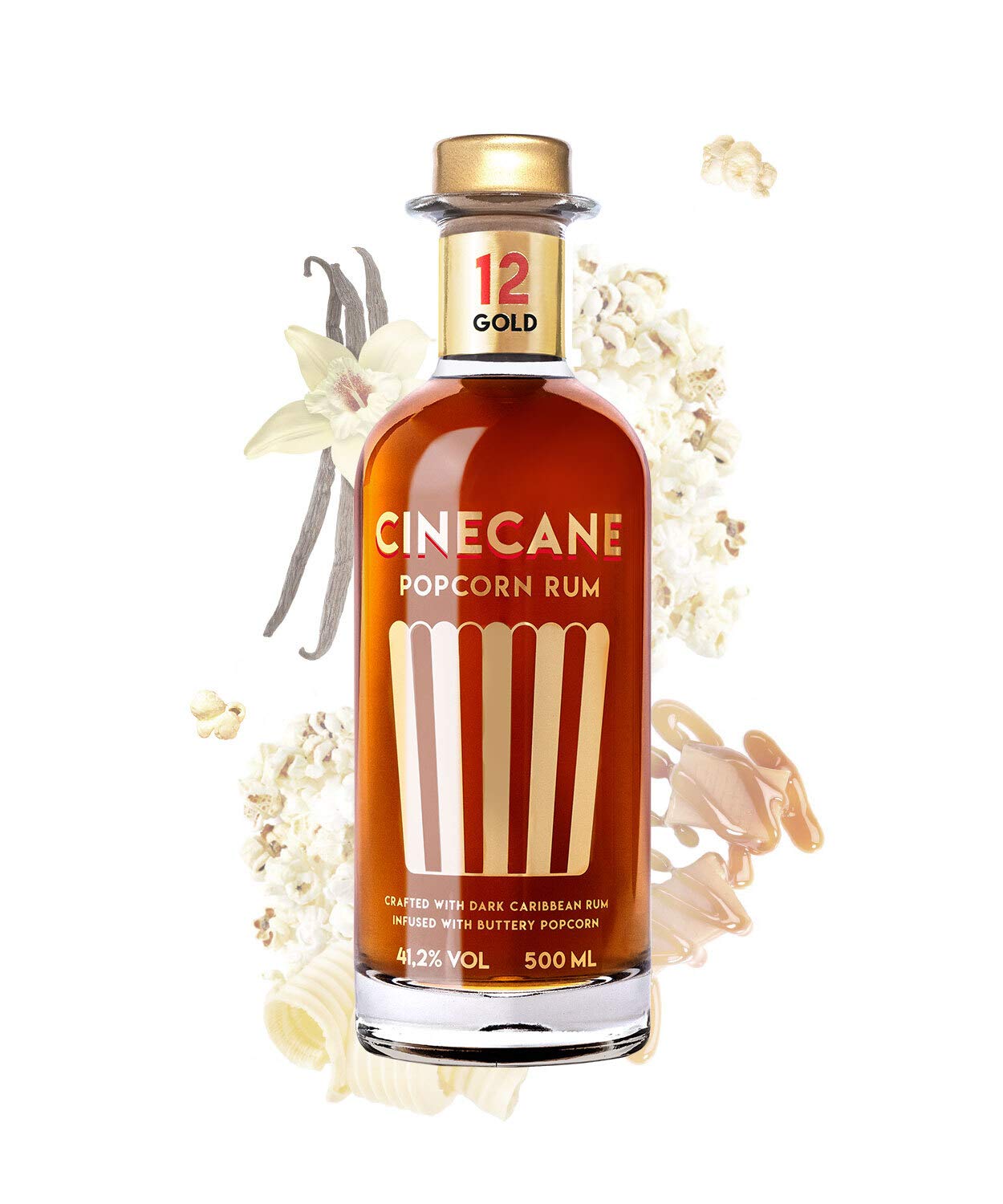 Cinecane 12 Gold POPCORN Rum 41,2% Vol. 0,5l