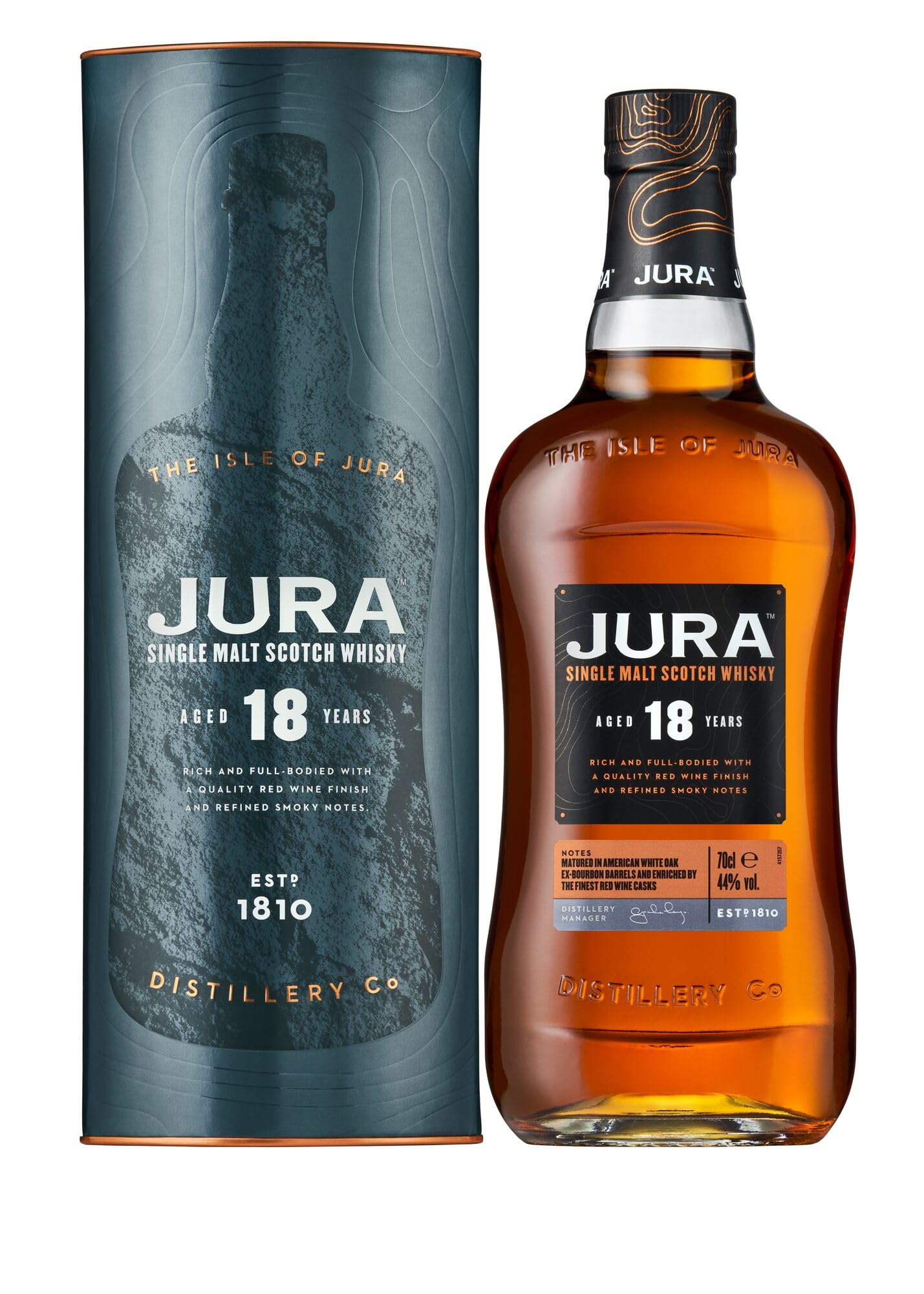 Jura 18 Years Old Single Malt Scotch Whisky 44% Vol. 0,7l en boîte cad — Piscosaveur